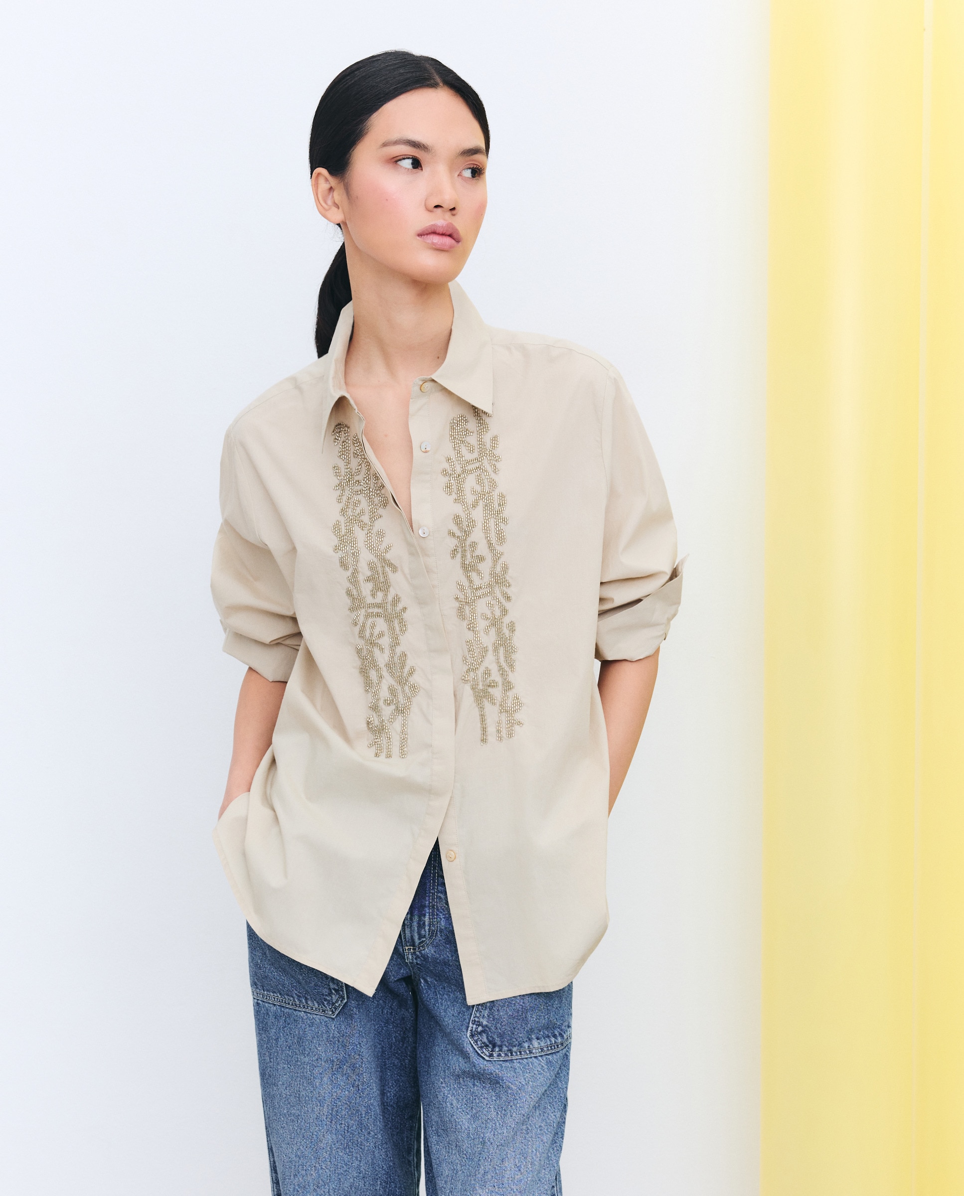 Camisa de Manga Comprida com Missangas Verde-flúor-4