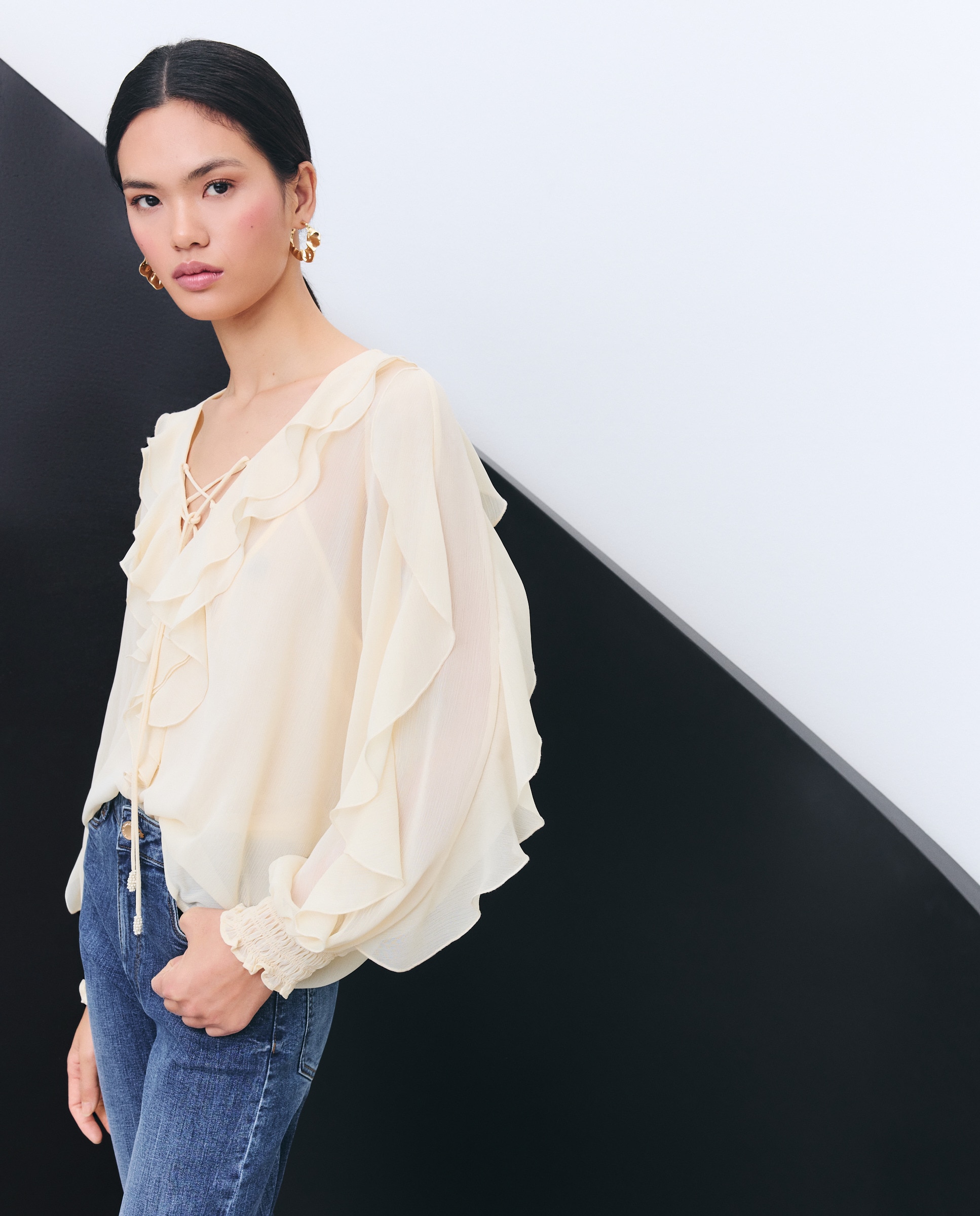 Blusa Lisa de Manga Comprida 150 Baunilha-1