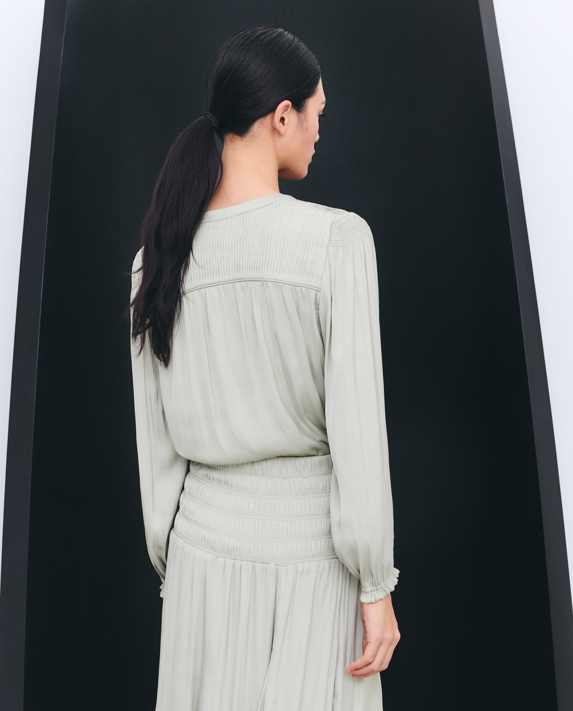 Blusa com Manga Comprida e Cordão Smoke Verde-flúor-4