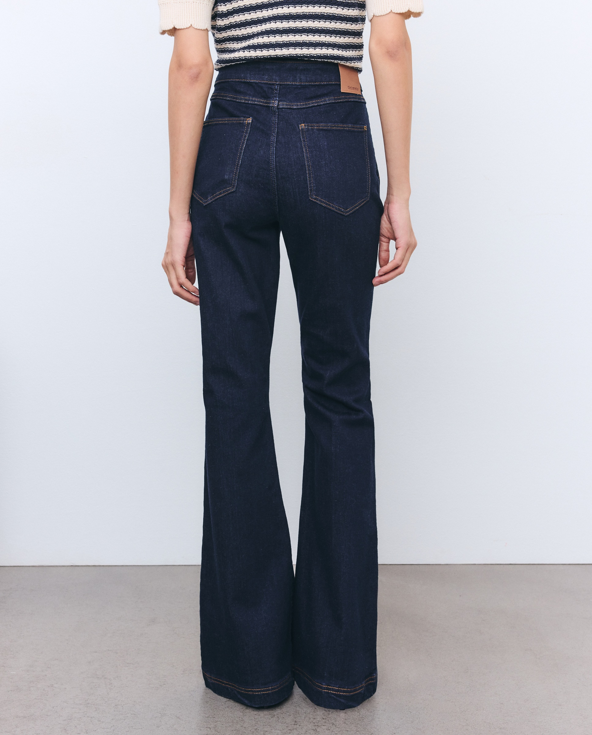 Jeans Flare com Abotoadura Cinzento-escuro-3