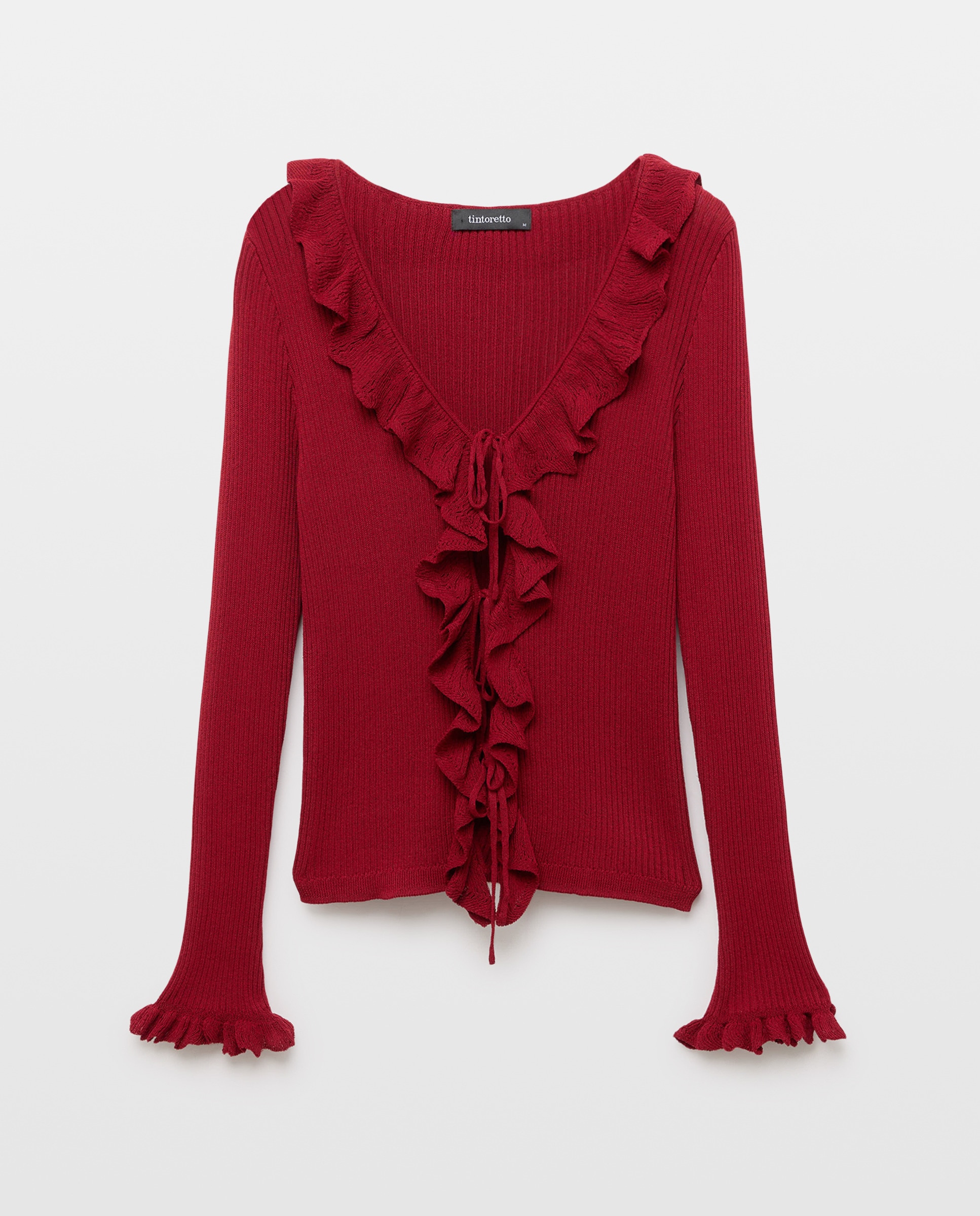 Casaco com Folhos 600 Vermelho-5