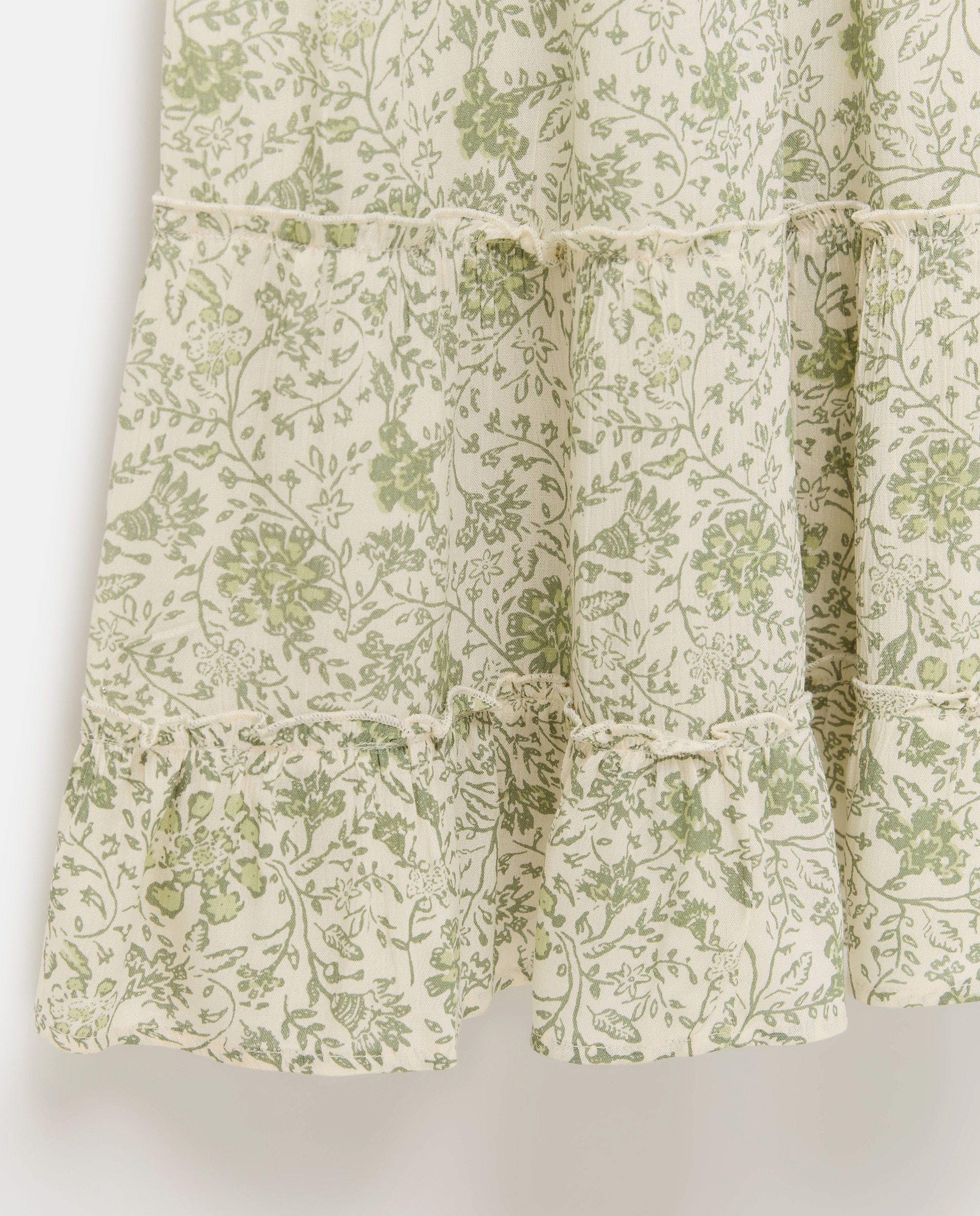 Vestido com Elásticos, Estampado e Laços 520 Caqui-5