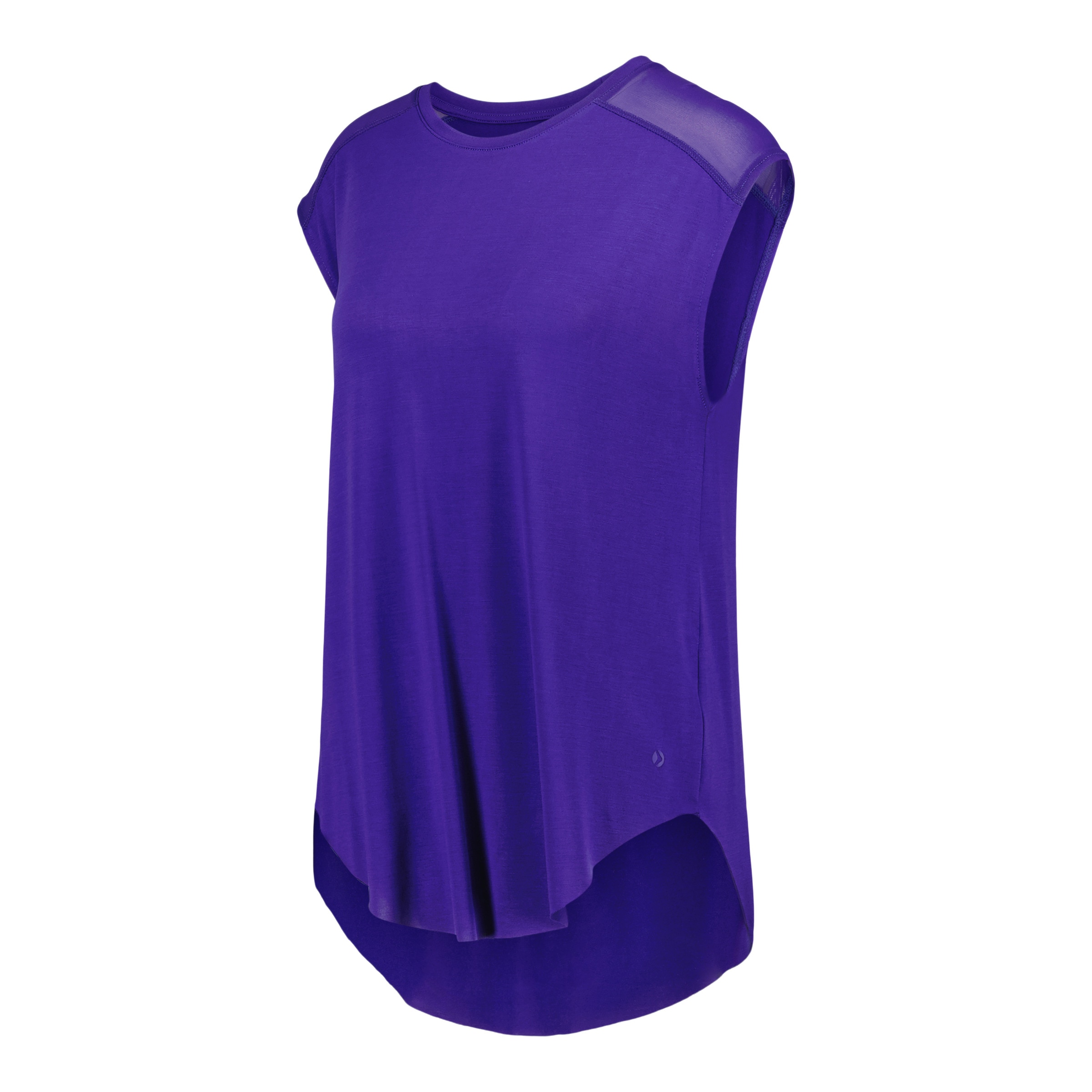 T-shirt de Training de Mulher em Modal com Mesh e Manga Curta Bordeaux-4