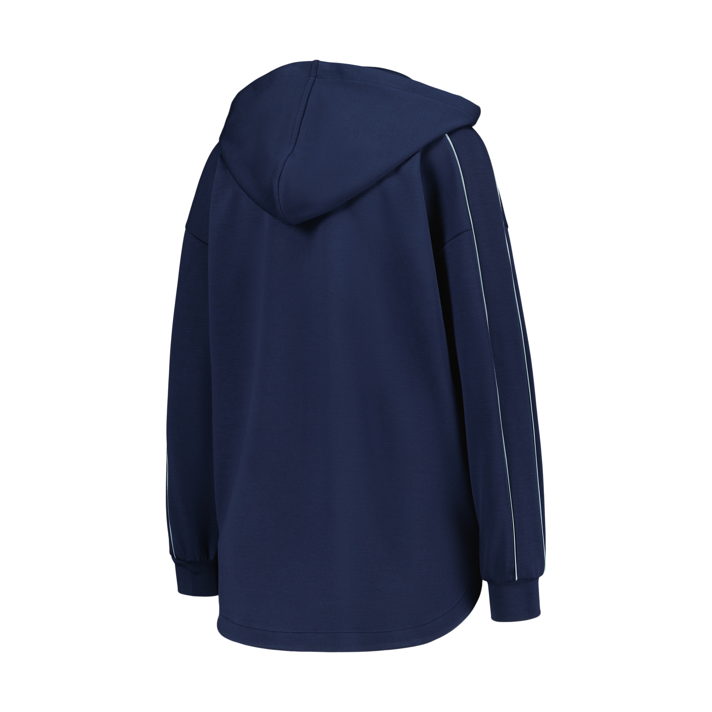 Sweatshirt Aberta de Modal Hoodie Sportcasual de Mulher Azul-marinho-5