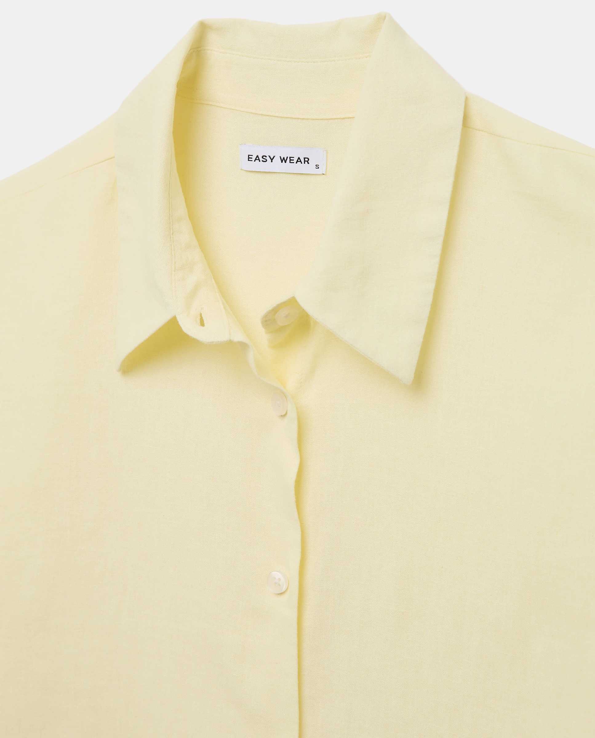 Camisa Lisa de Manga Comprida 310 Amarelo Claro-6