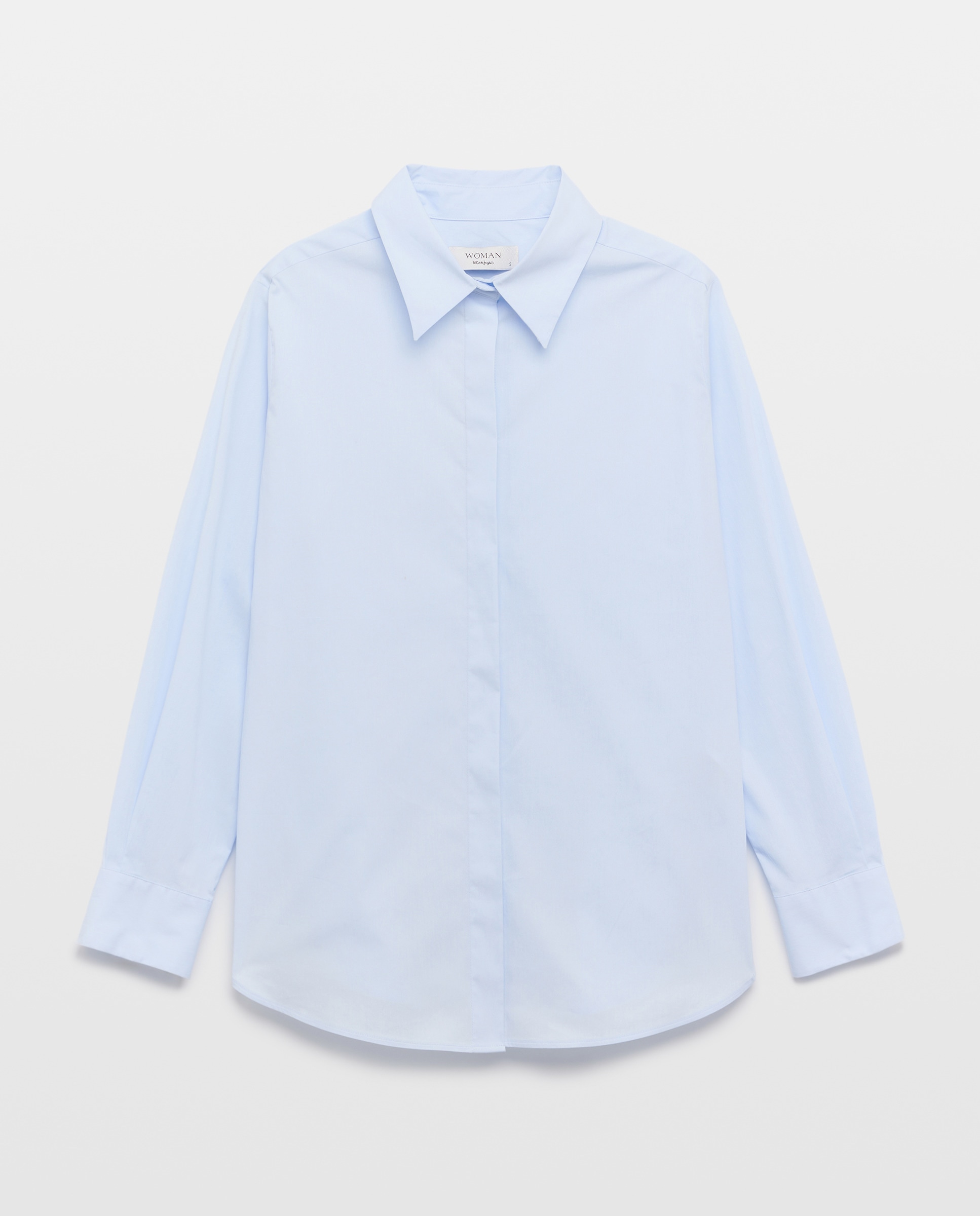 Camisa de popelina Azul-claro-4