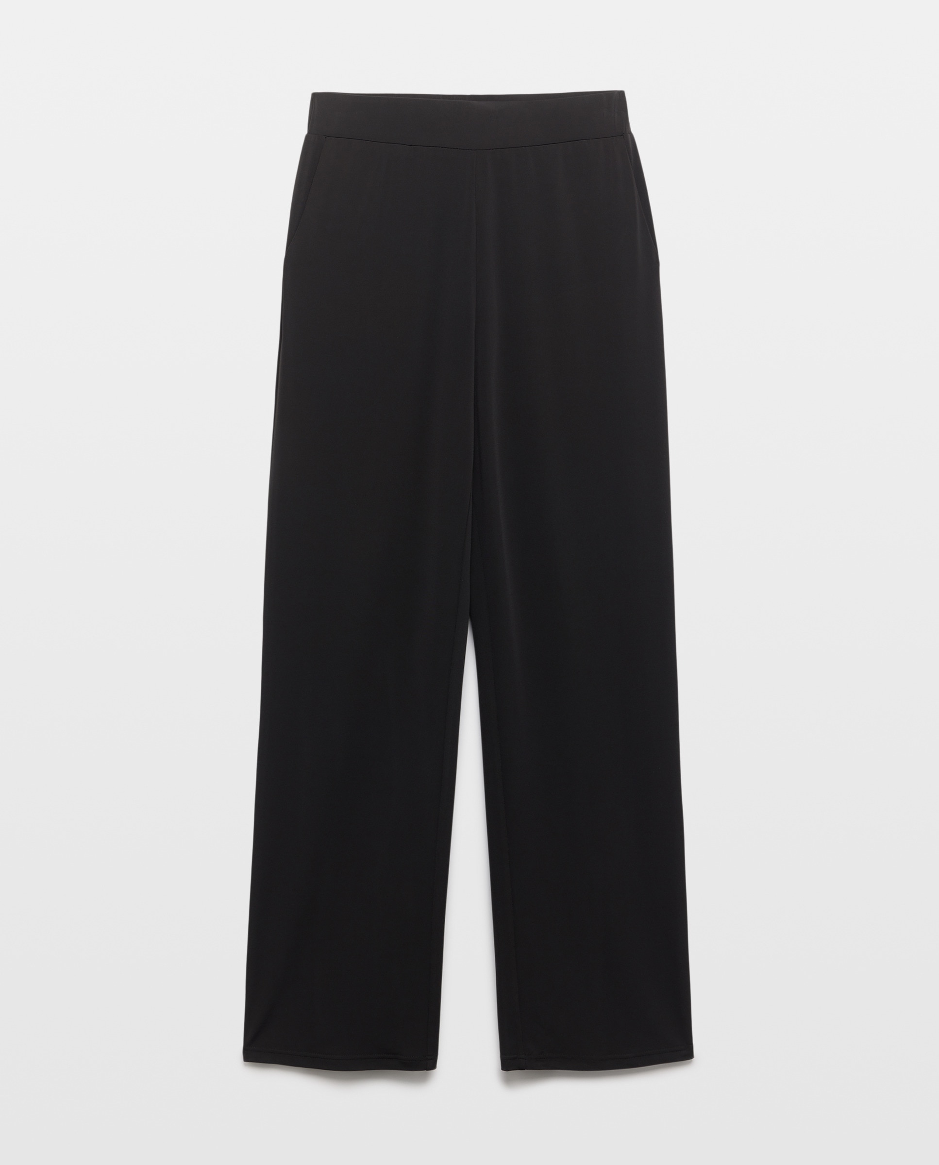 Calças Fluidas Largas Preto-4