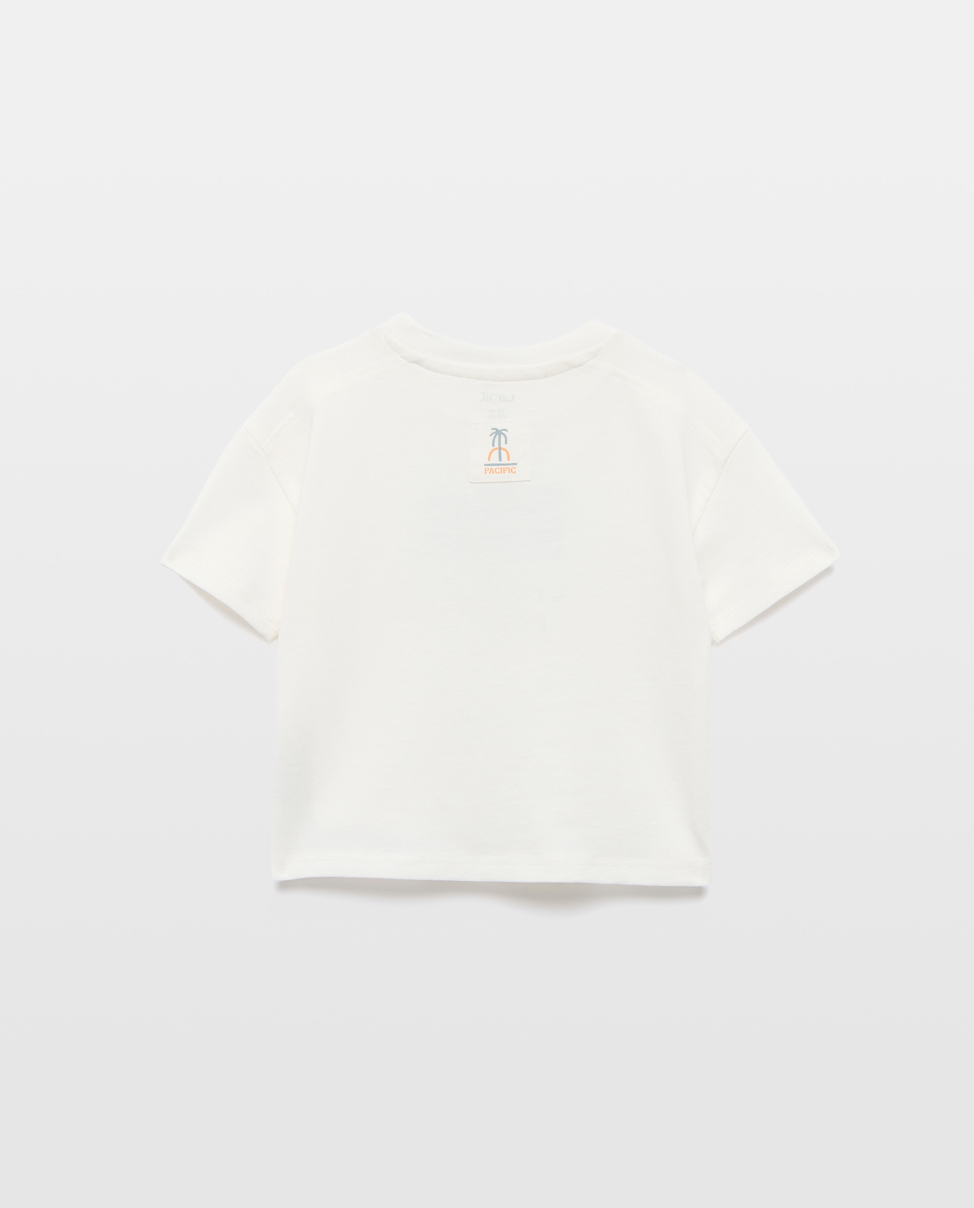 Camiseta de bebé parche manga corta Blanco roto-2