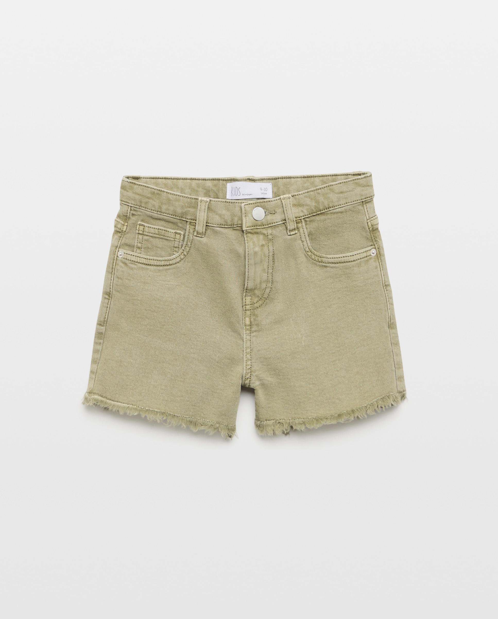 Calções de Ganga Colorida com Cinco Bolsos 520 Caqui-4