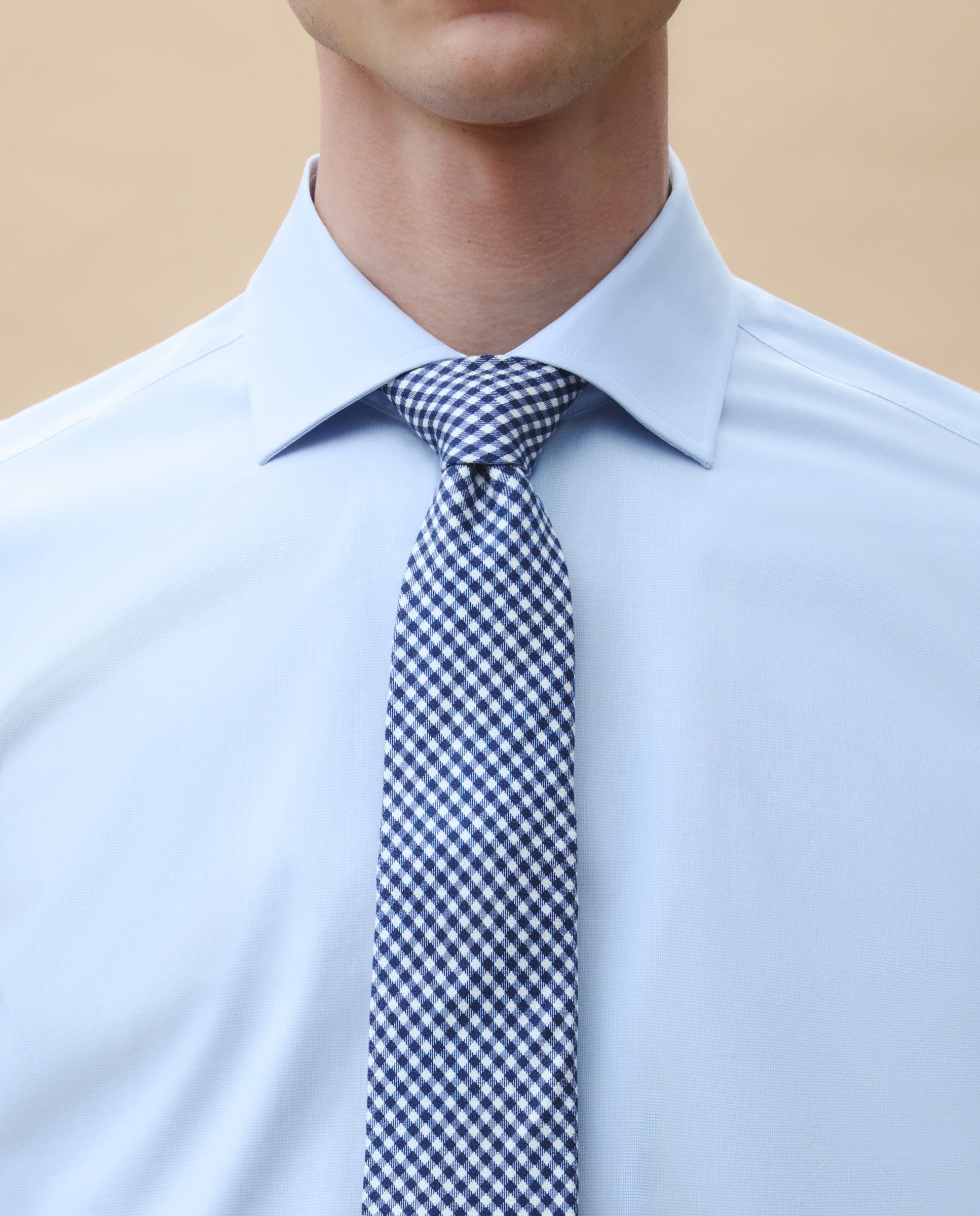 Camisa Clássica com Manga Comprida e Gola Italiana Azul-4