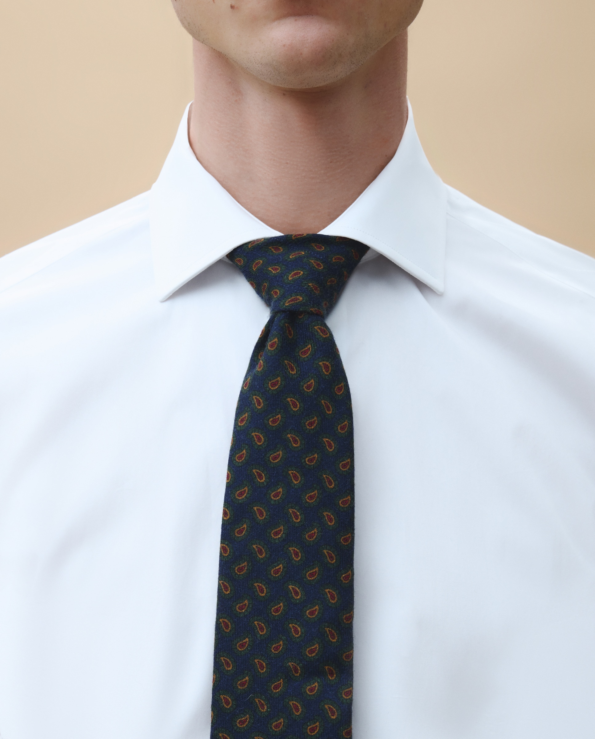Camisa Clássica com Manga Comprida Branco-4