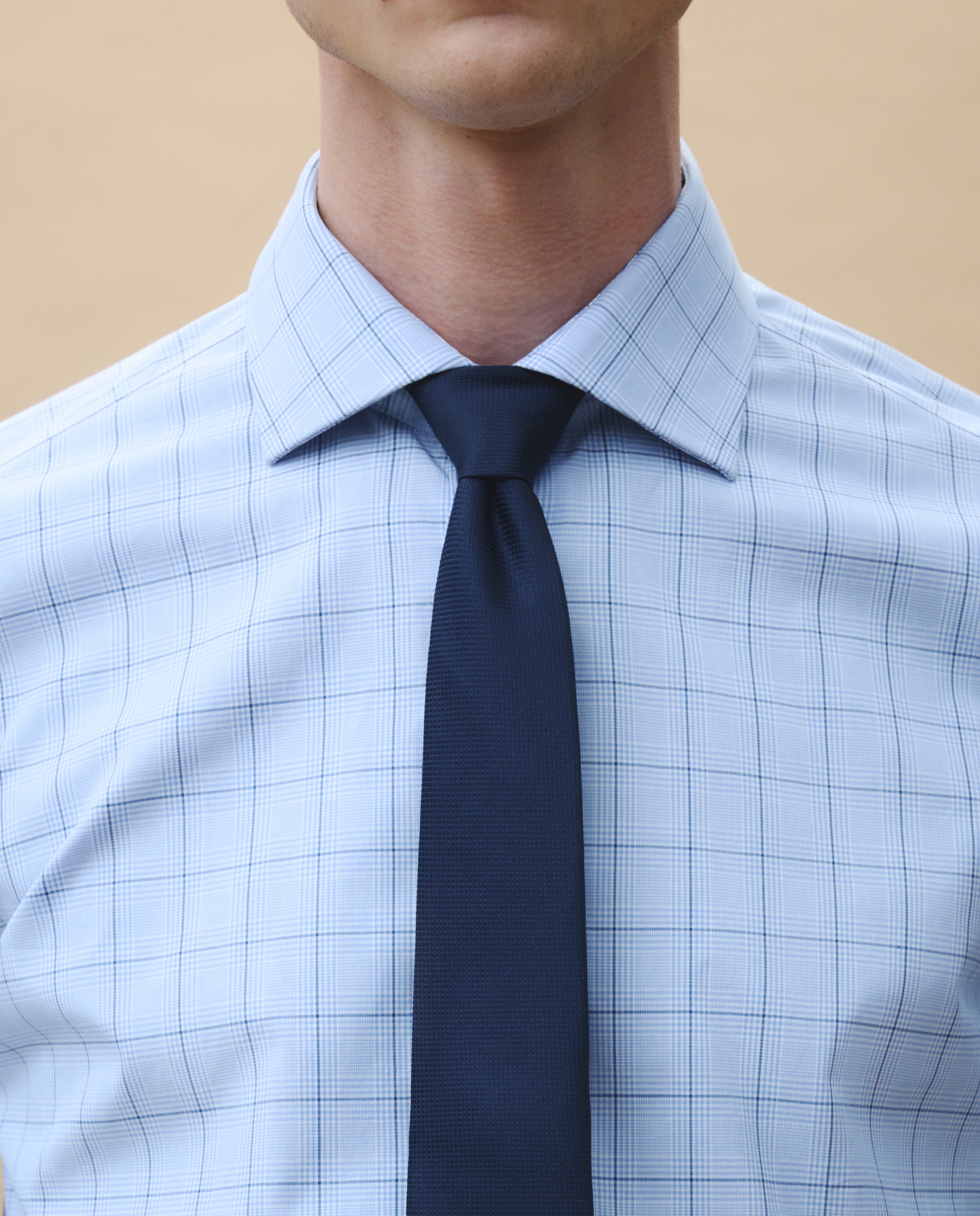 Camisa Clássica com Manga Comprida Azul-4