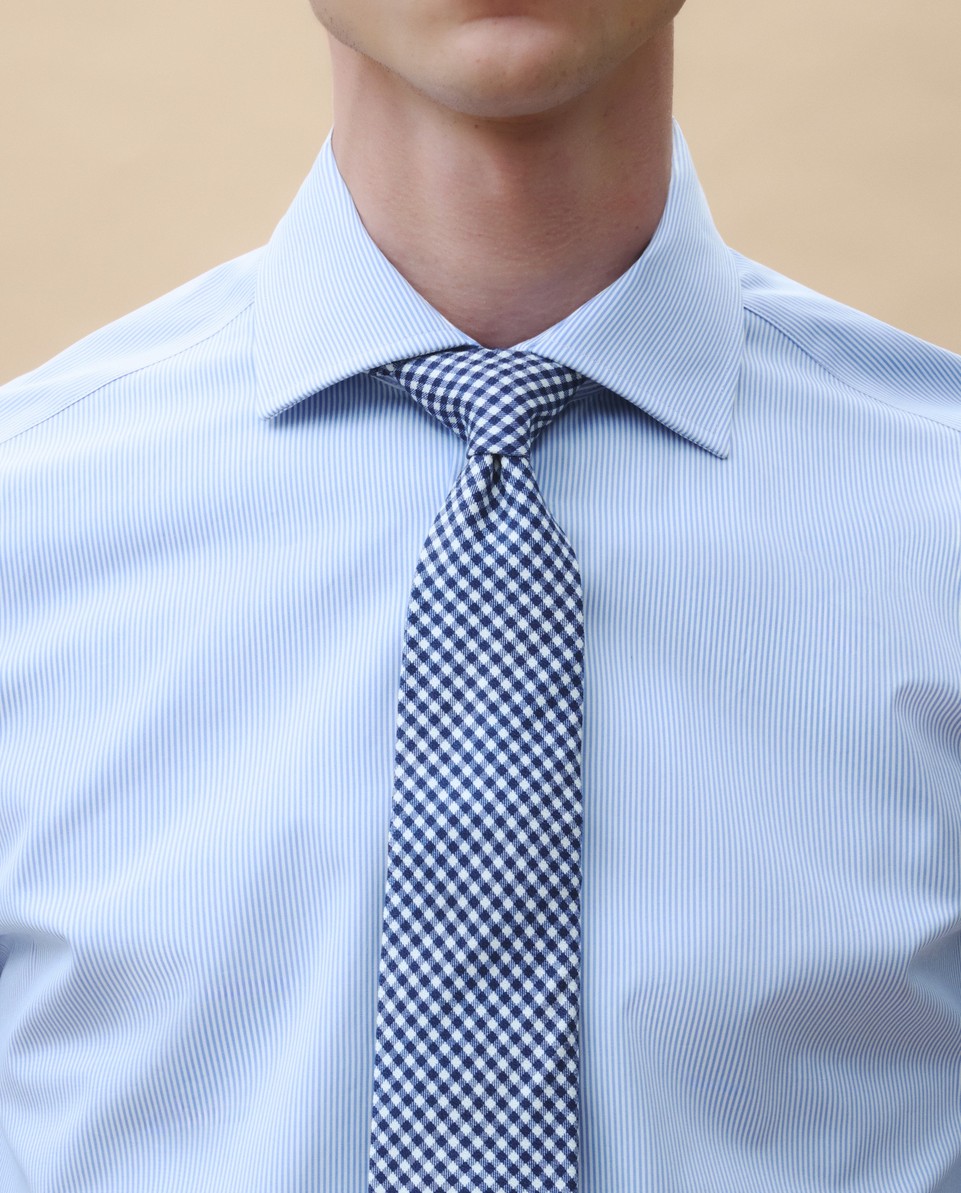 Camisa Clássica com Manga Comprida Azul-4