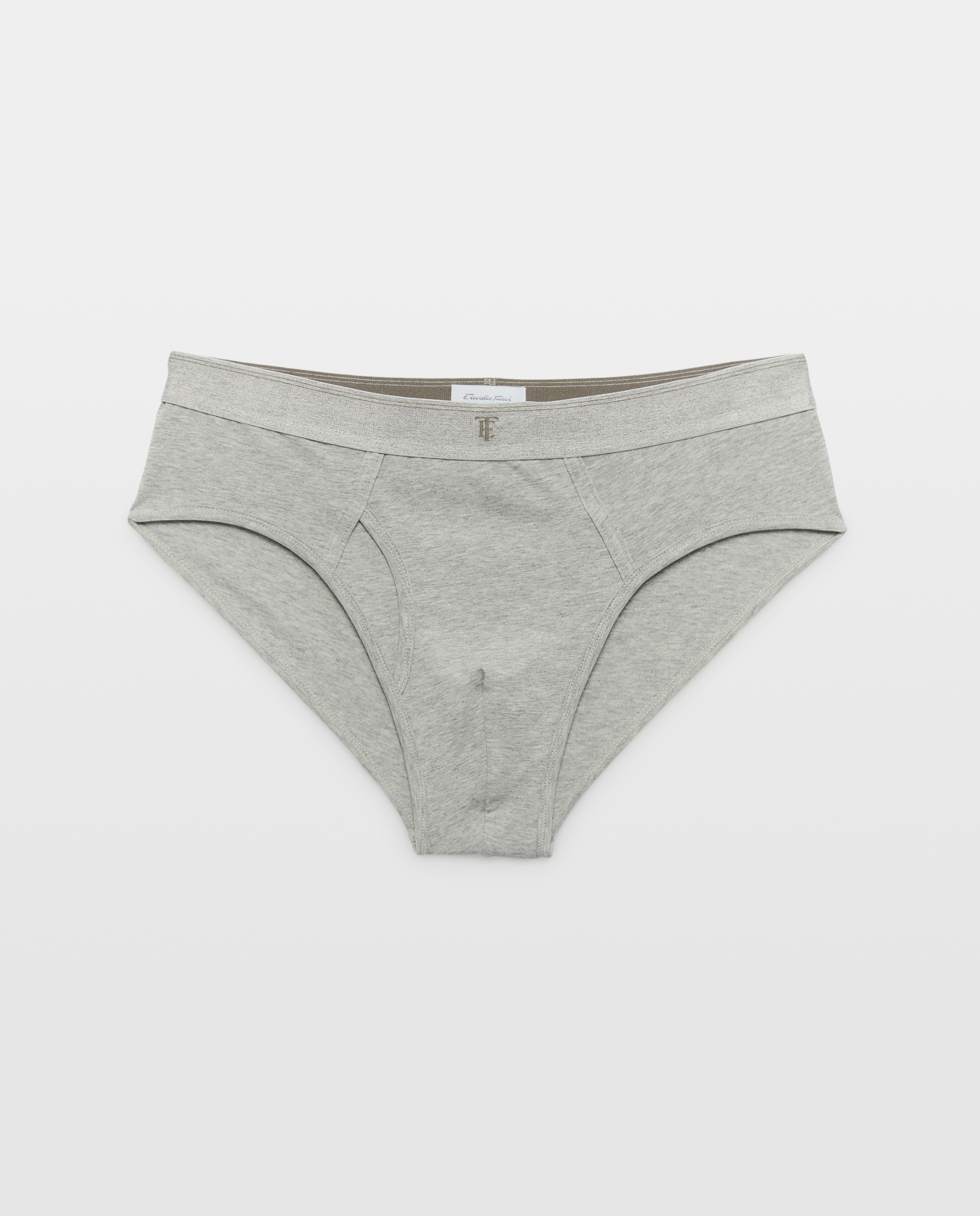 Slip Aberto em Algodão-Elastano Cinzento-1