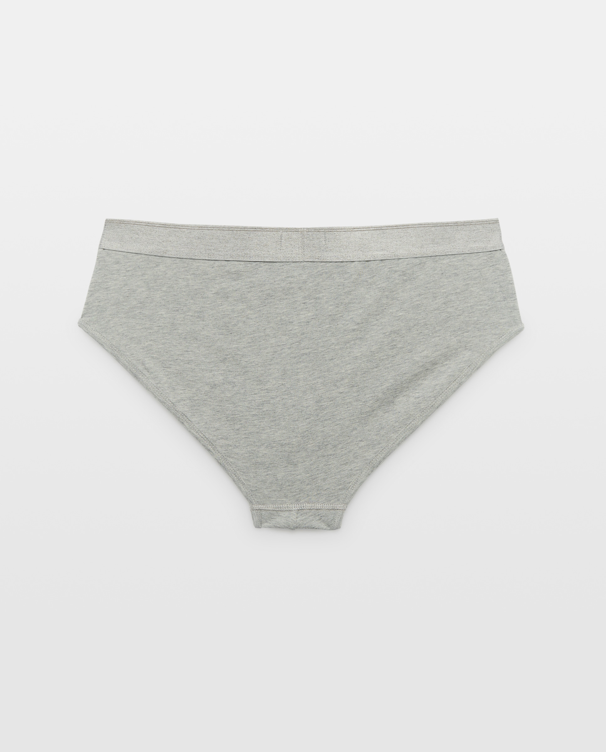 Slip Aberto em Algodão-Elastano Cinzento-2