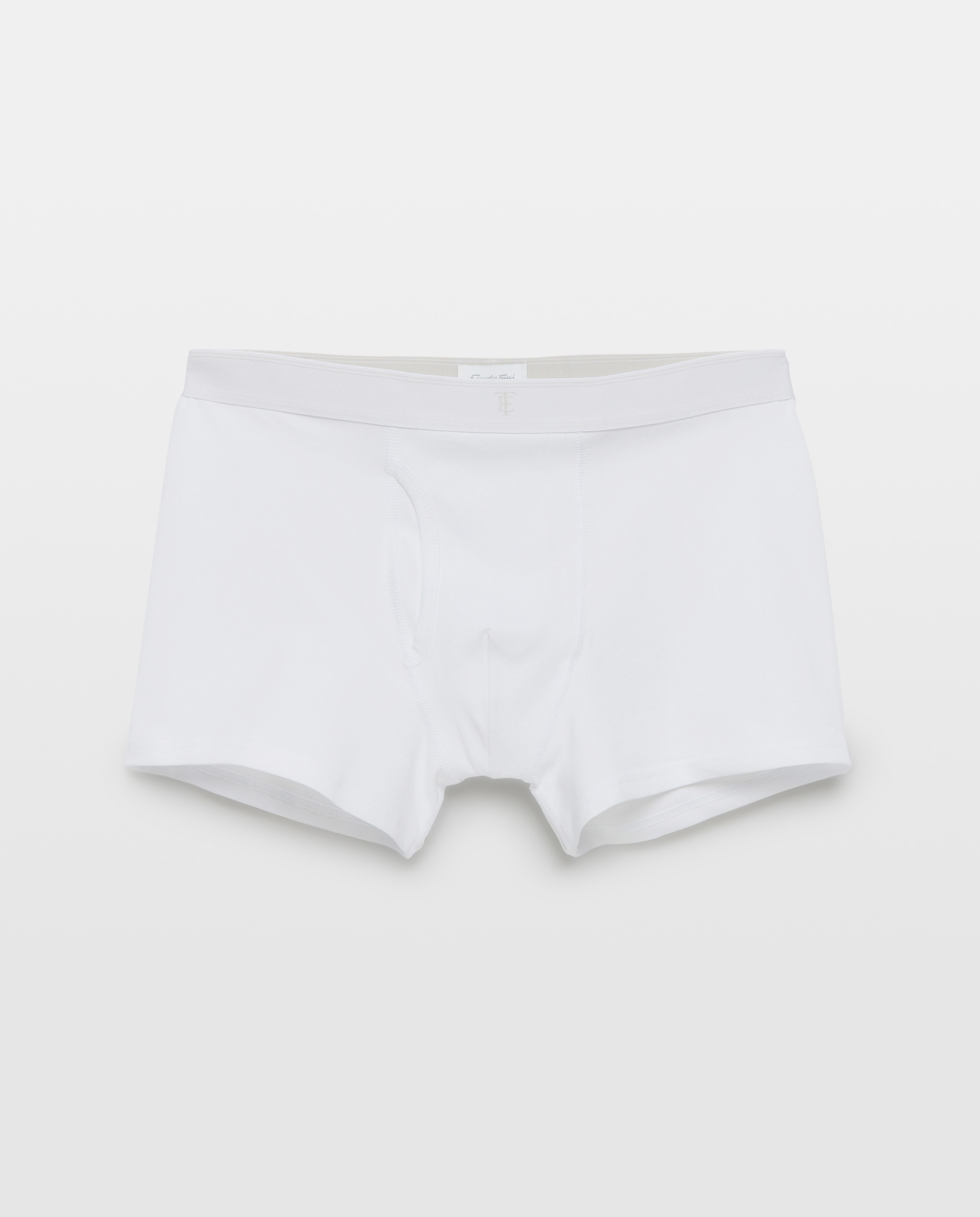 Boxers Abertos em Algodão-Elastano Branco-1