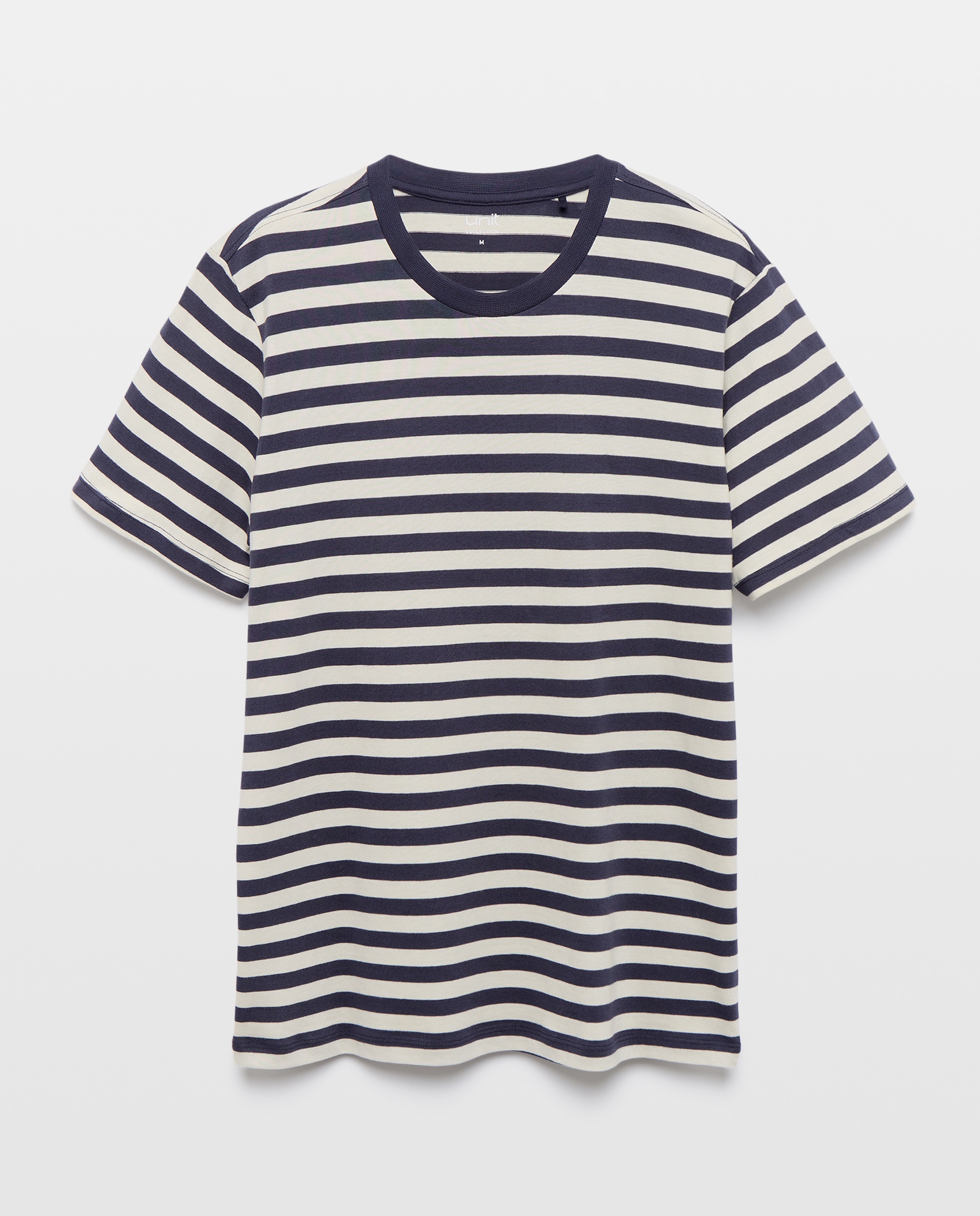 Camiseta de hombre manga corta rayas Azul marino-4