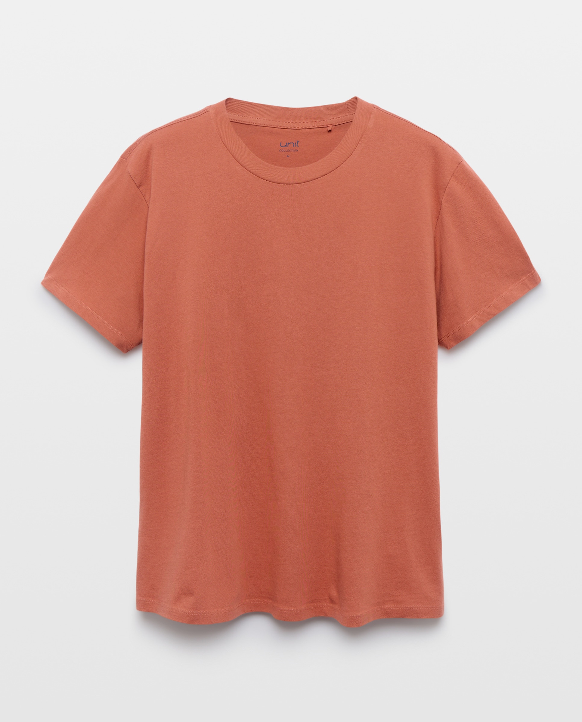 Camiseta de hombre manga corta cuello caja lisa 600 Rojo-4