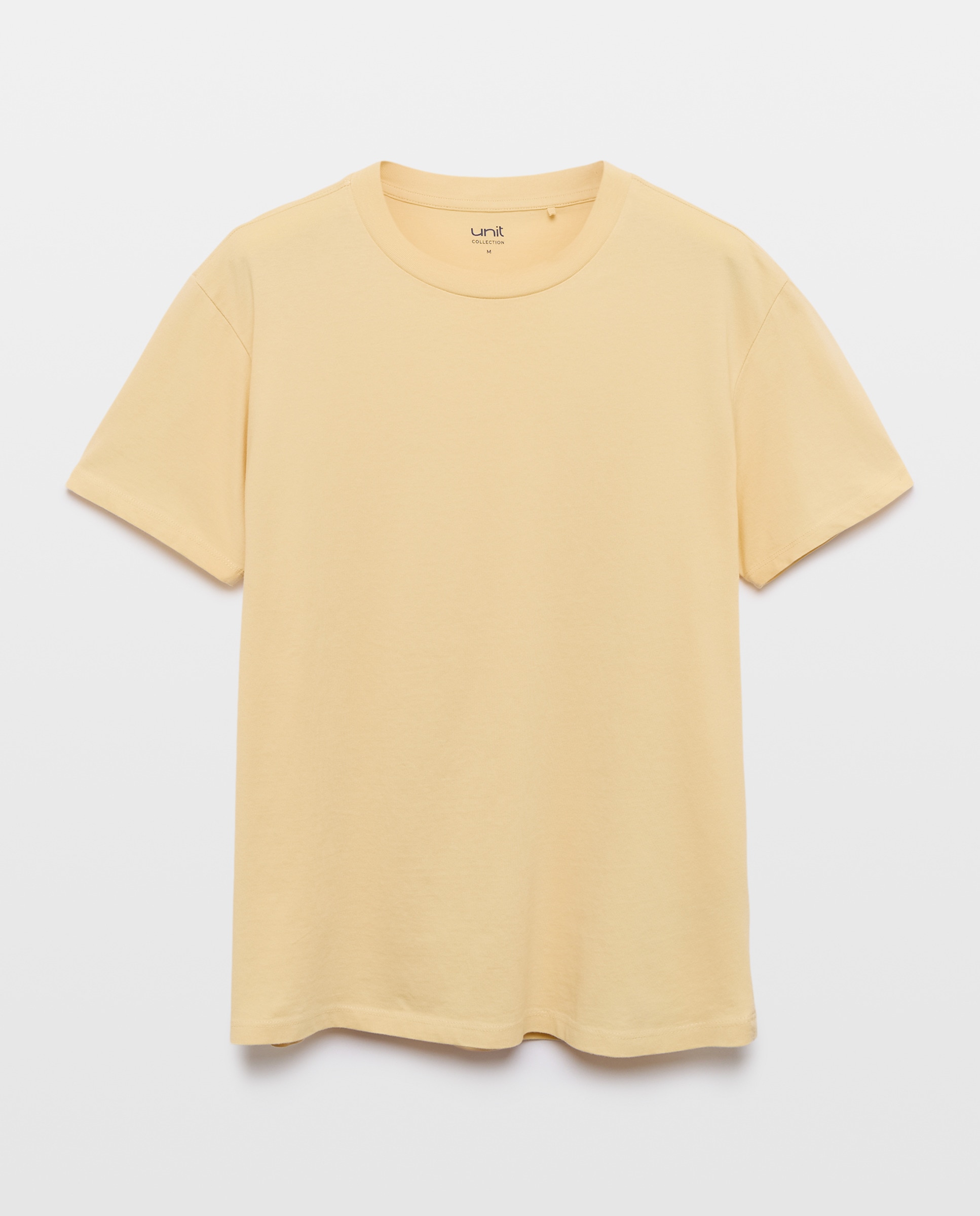 Camiseta de hombre manga corta cuello caja lisa 310 Amarillo claro-4
