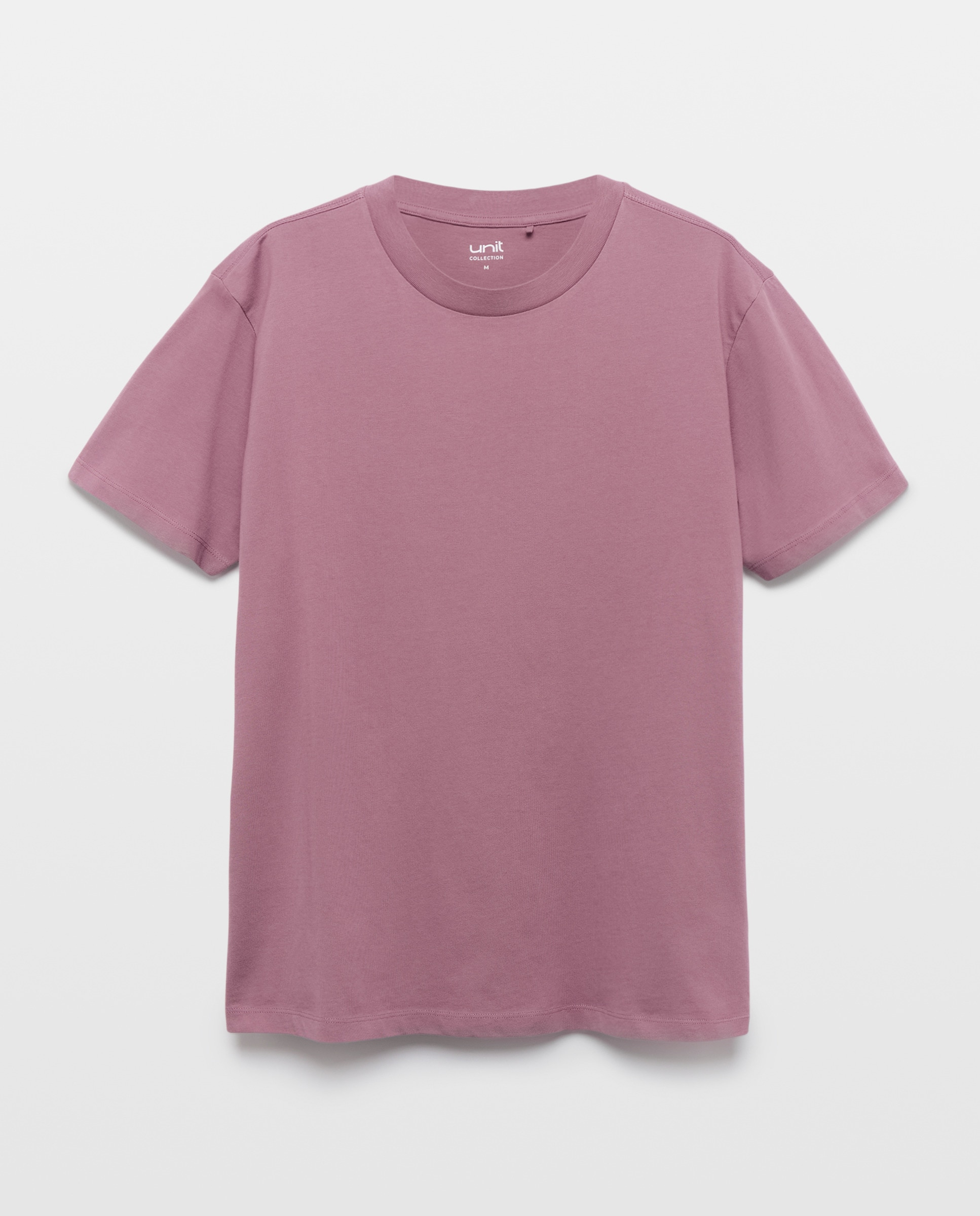 Camiseta de hombre manga corta cuello caja lisa 282 Malva-4