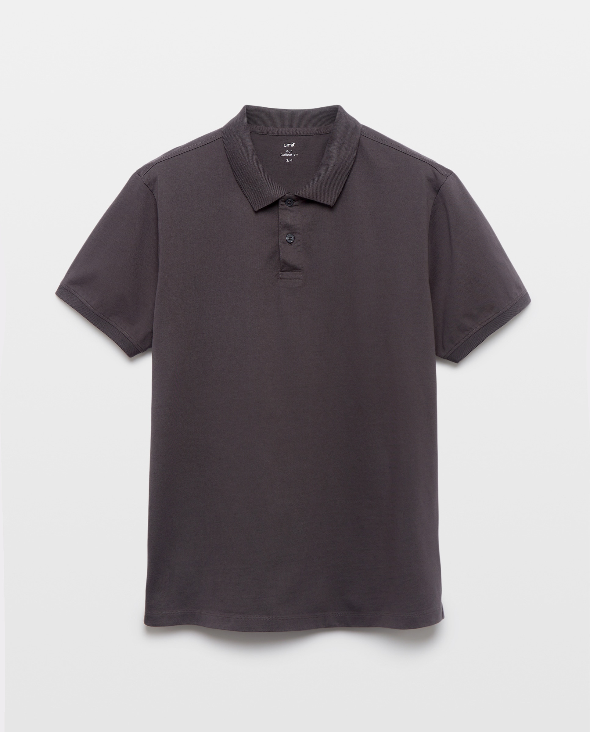 Polo manga corta jersey lavado 820 Gris medio-4