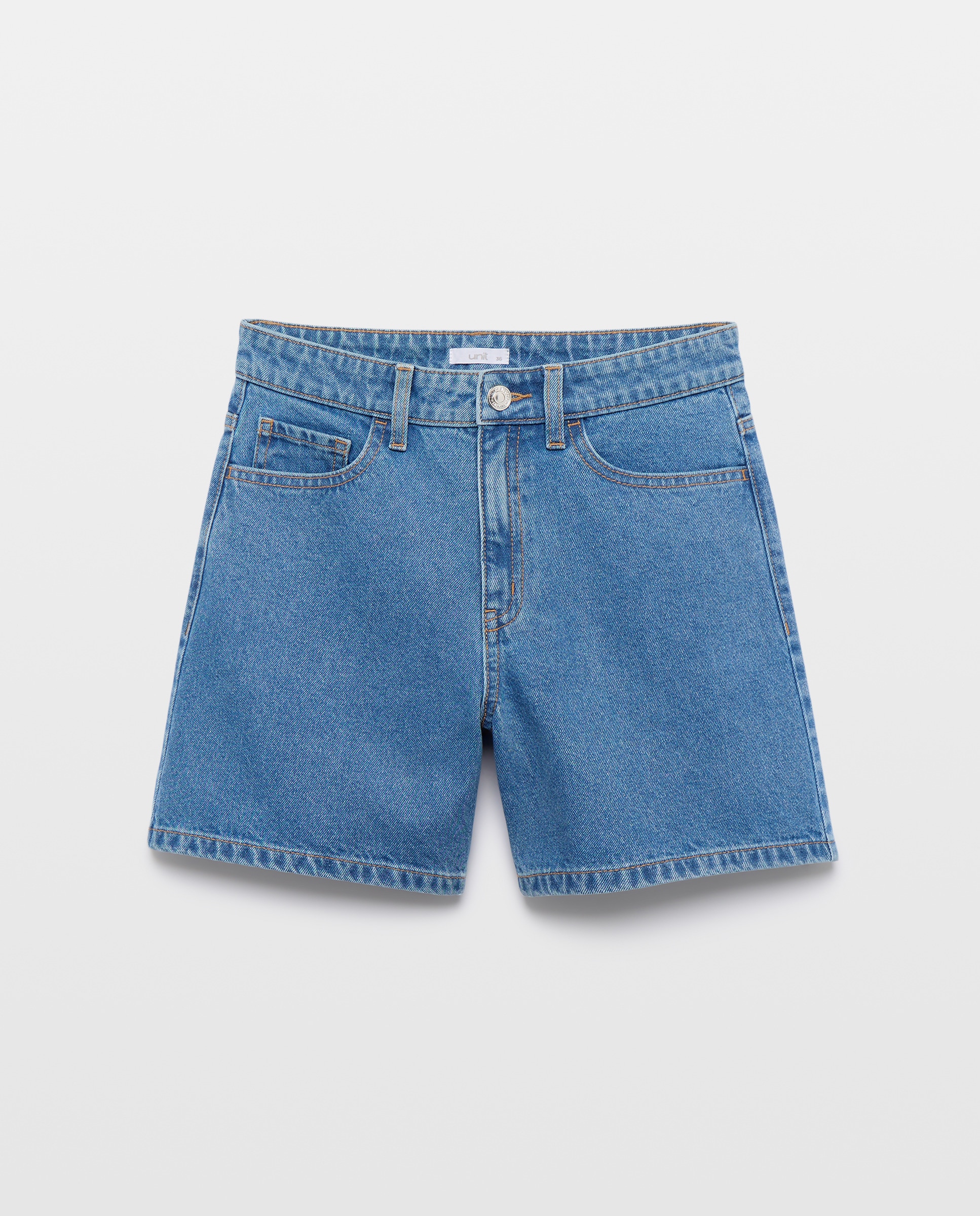 Short de mujer denim mom fit Azul pálido-4