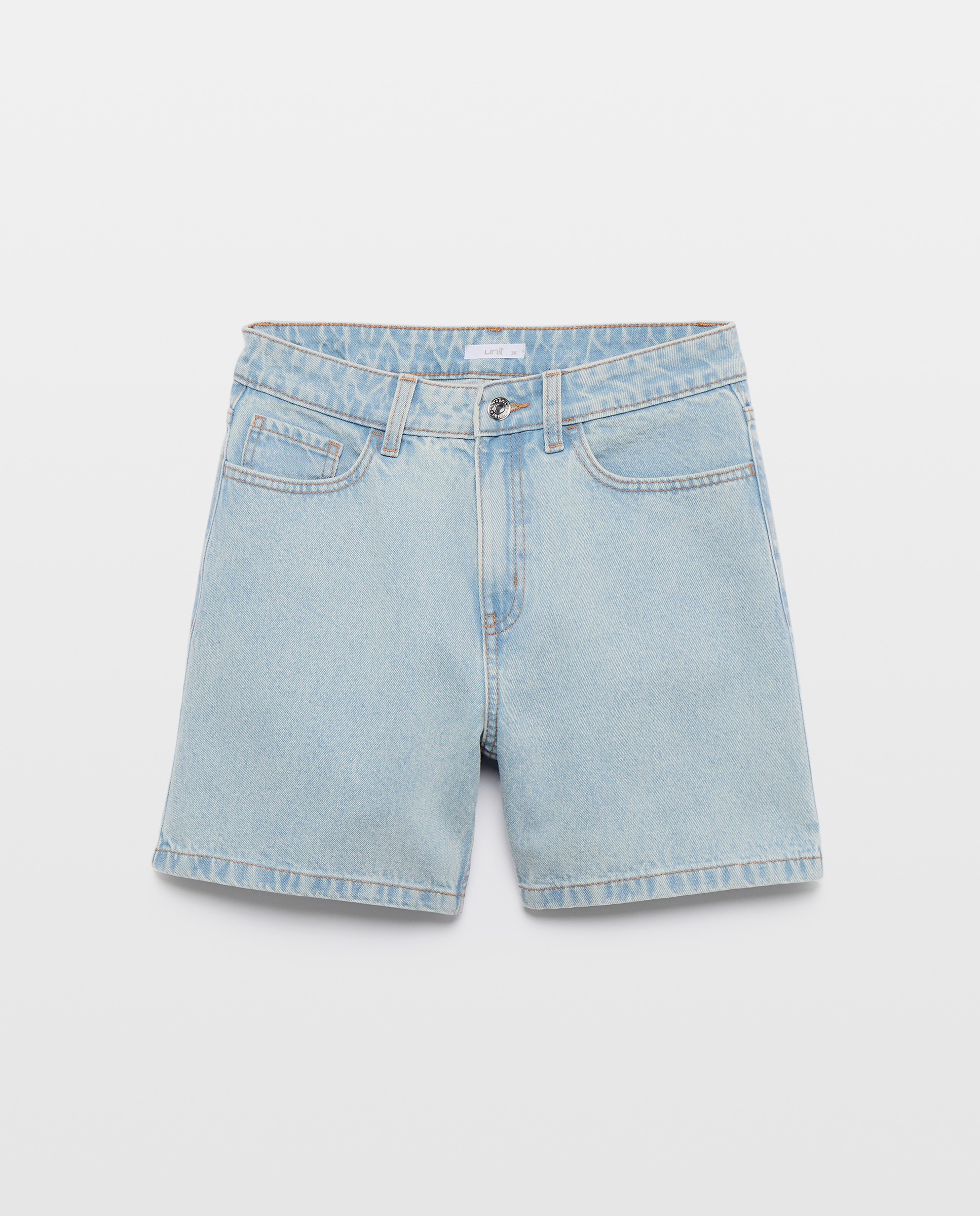 Short de mujer denim mom fit Cerúleo-4