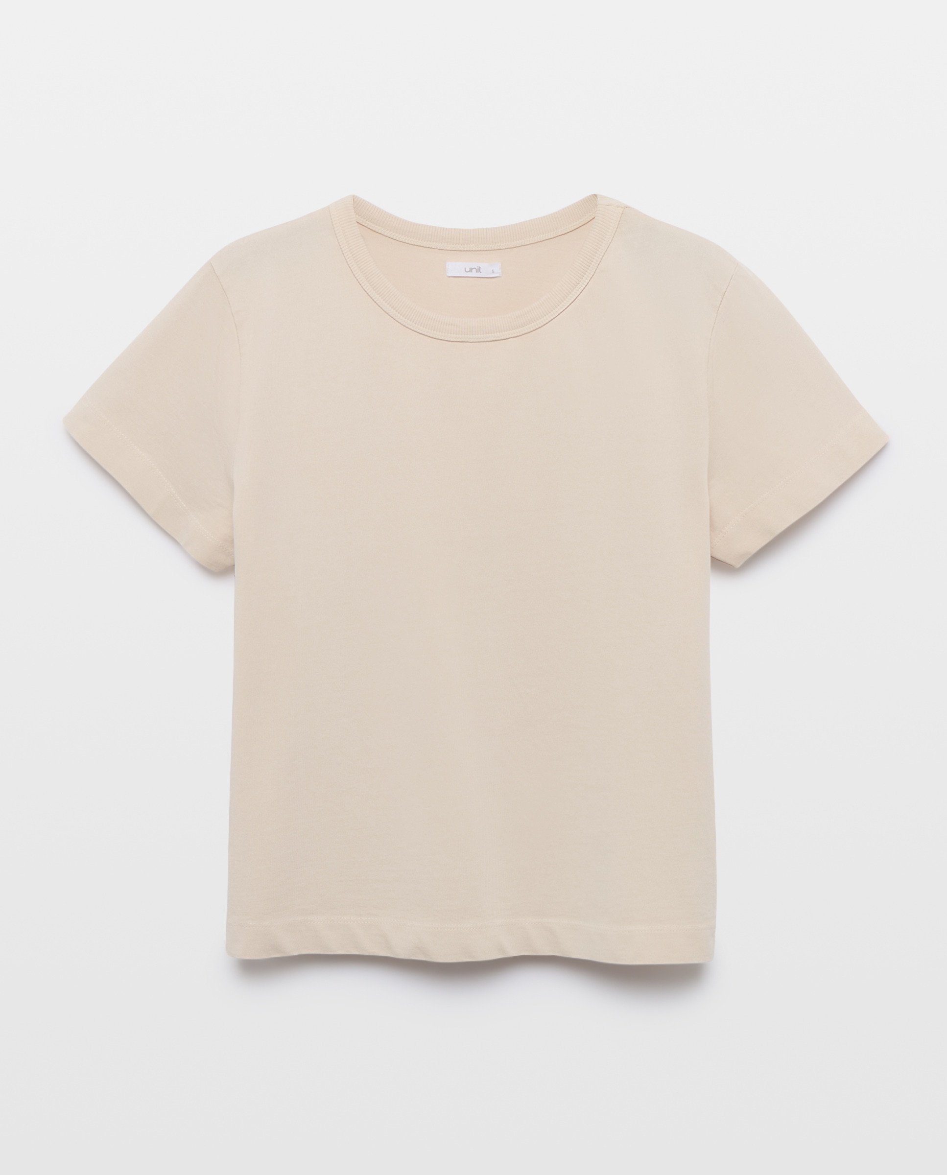 Camiseta de mujer efecto lavado cuello caja Blanco roto-4