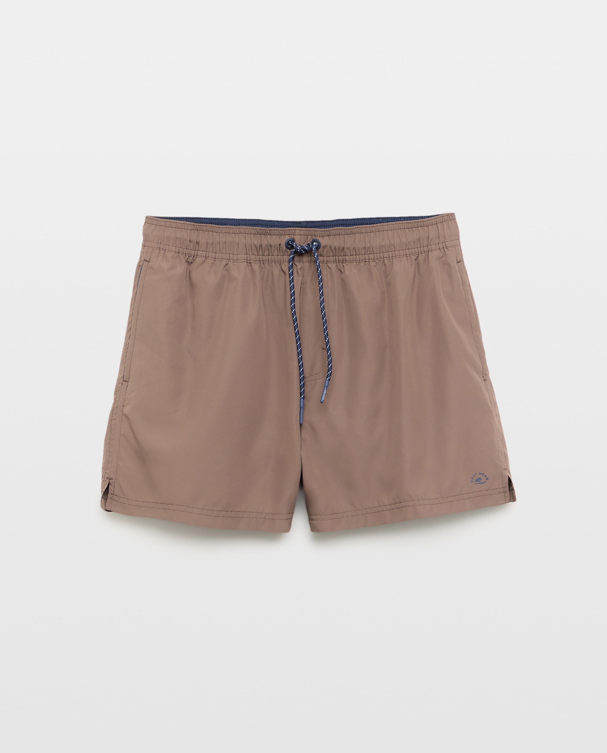 Calções de Banho Lisos Chocolate-3