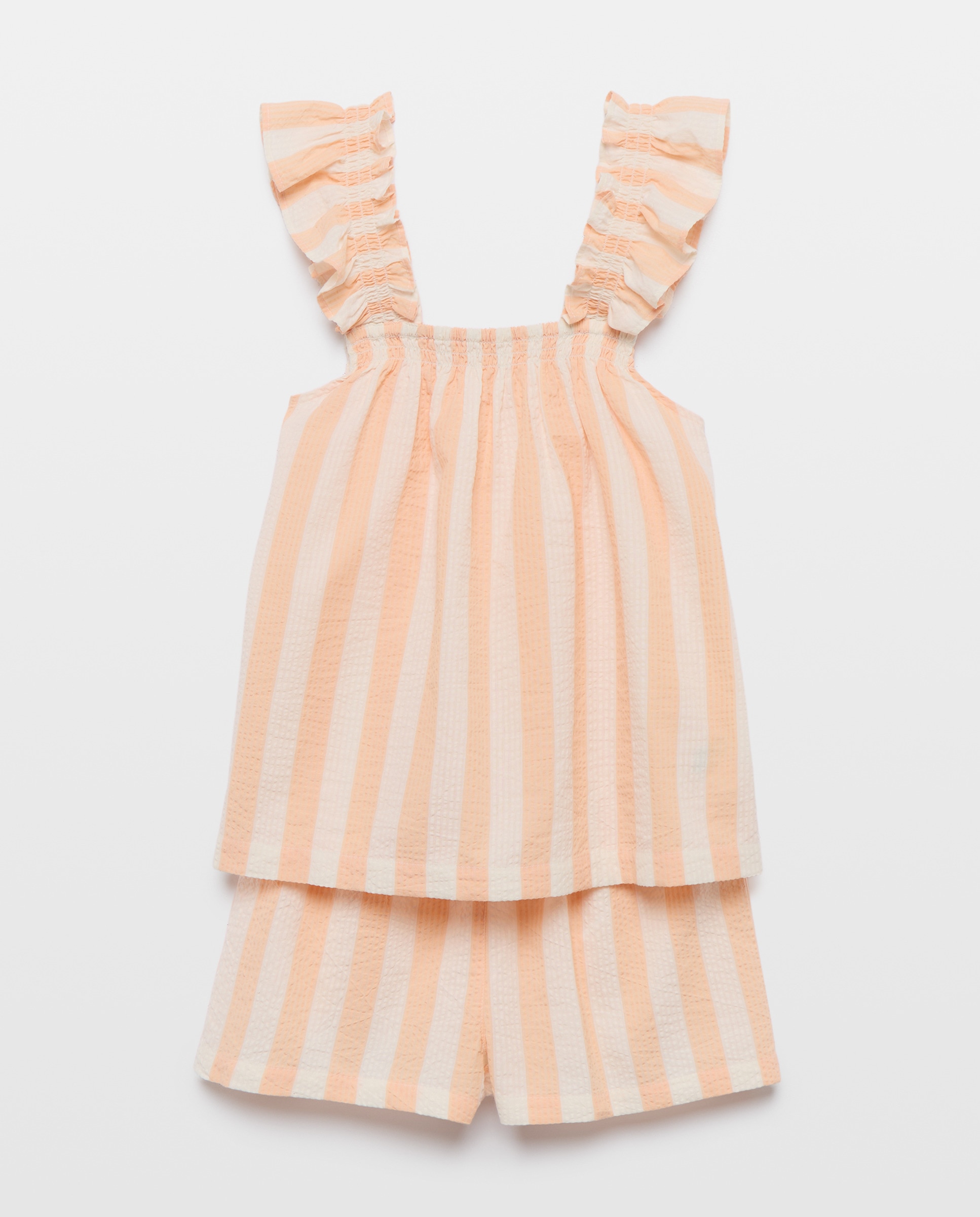 Pijama mujer algodón seersucker tirantes 630 Coral-3