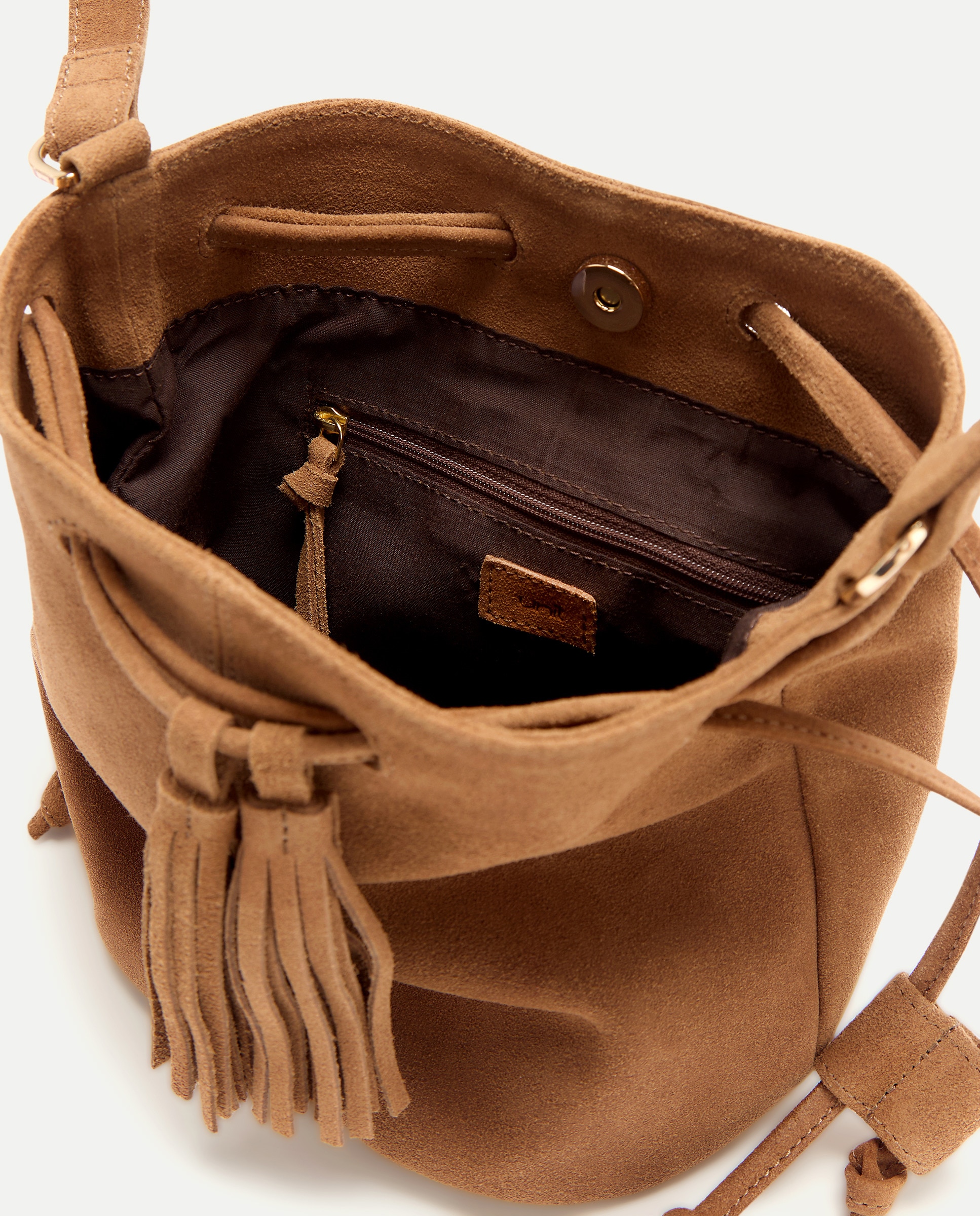 Bolso mujer saco piel Marrón-5
