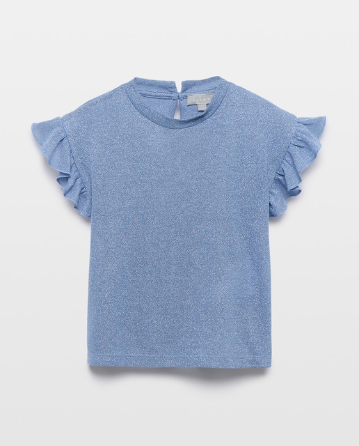 Imagen 0 de Camiseta tejido lurex manga con volante de niña