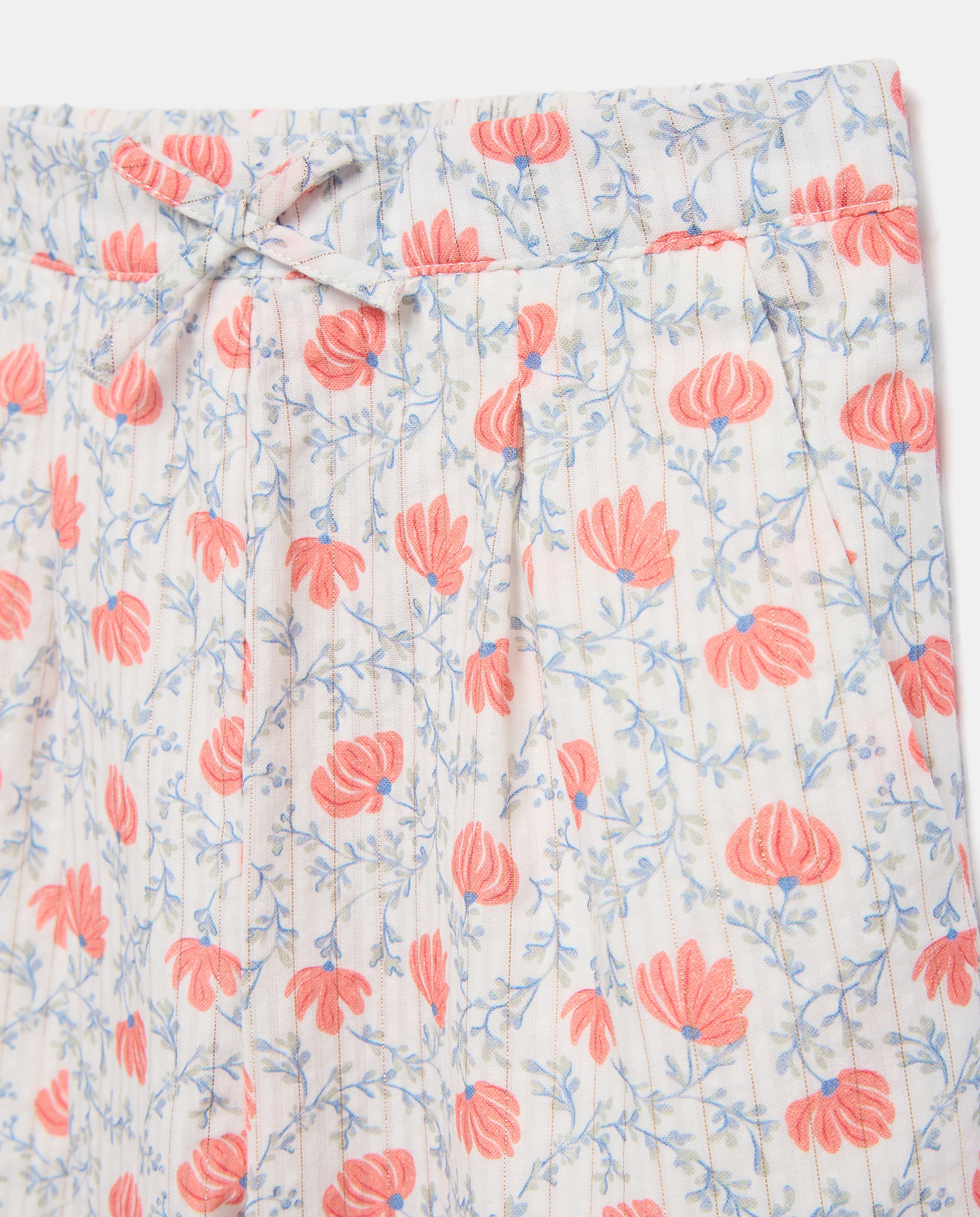 Calças com Estampado Floral Rosa-5