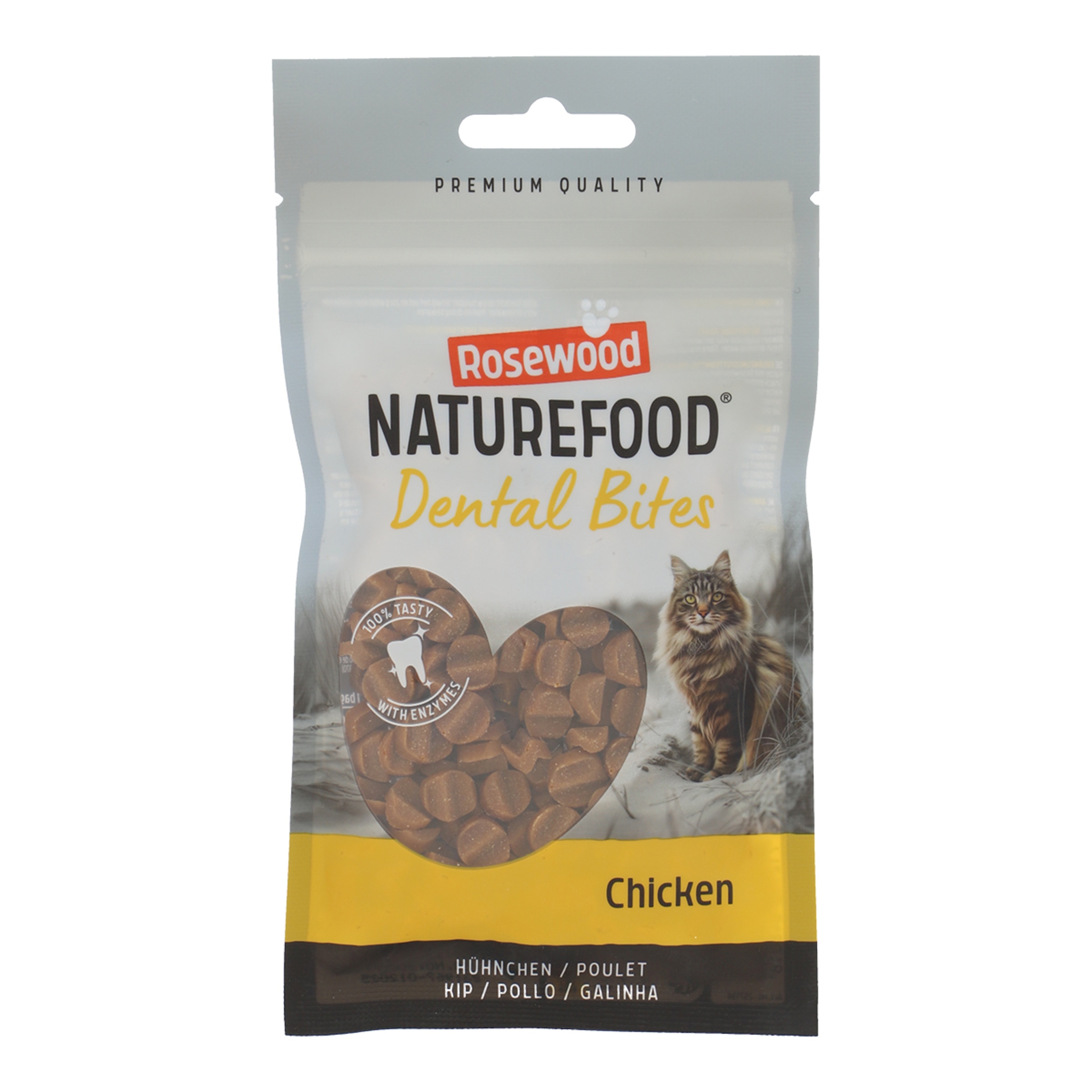 Imagen 0 de Snacks para gatos adultos dental bites Rosewood pollo 50 g