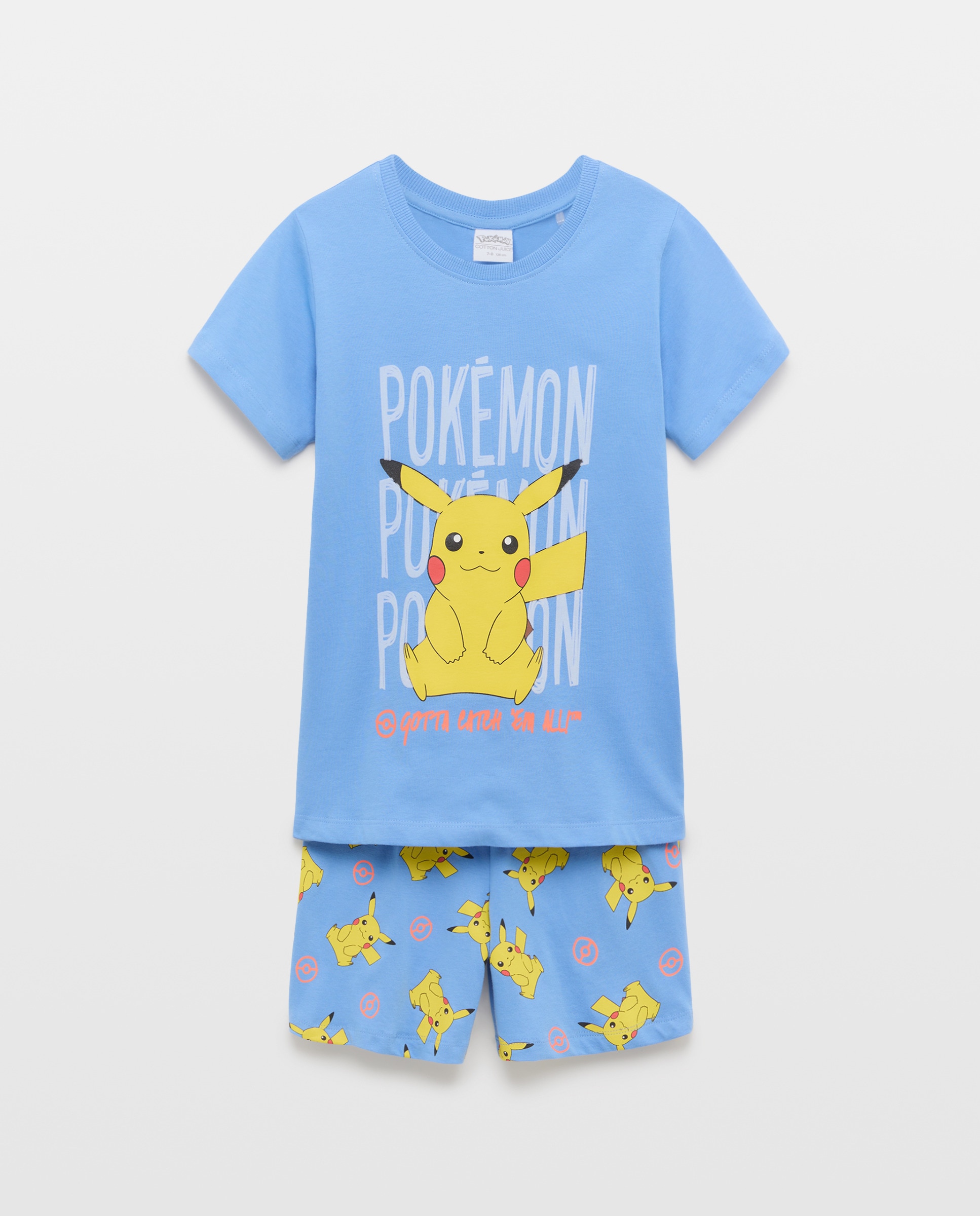 Pijama Curto Pokémon Azul-marinho-4