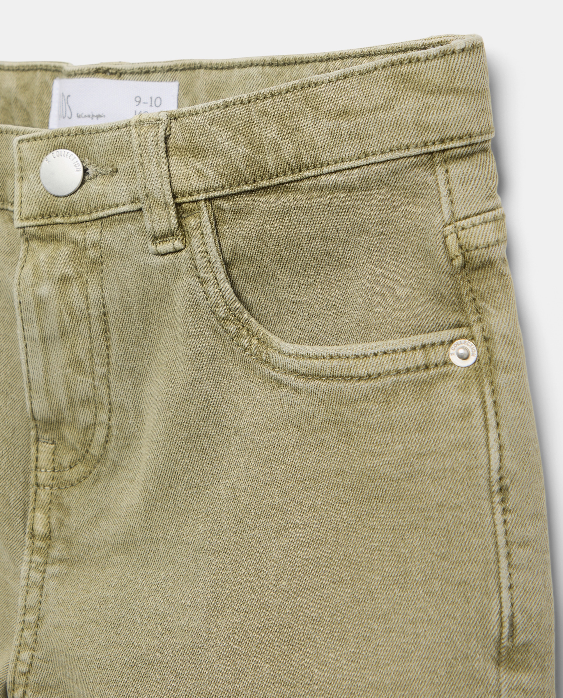 Calções de Ganga Colorida com Cinco Bolsos 520 Caqui-5