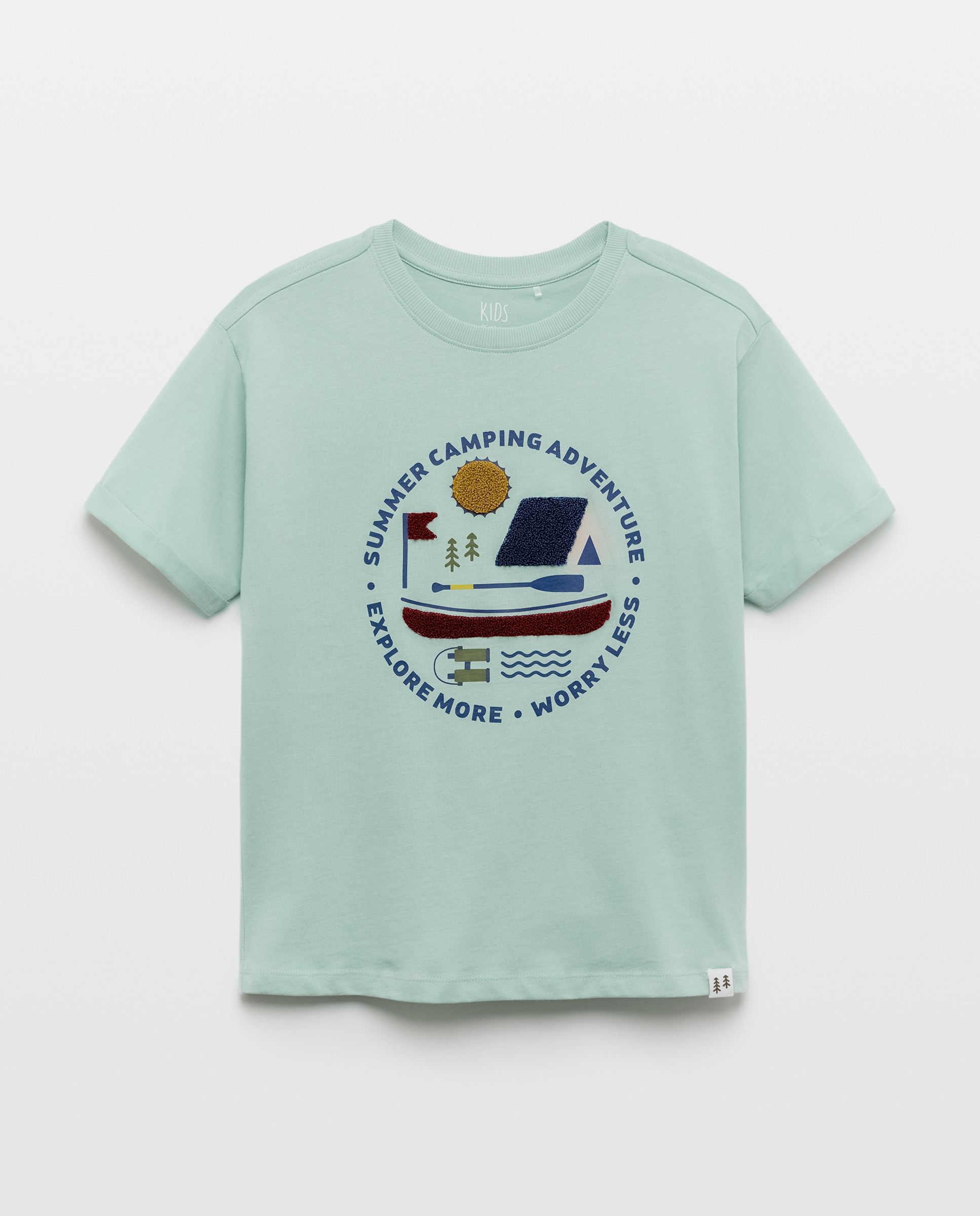 T-shirt de Manga Curta em Tecido Turco Verde-4