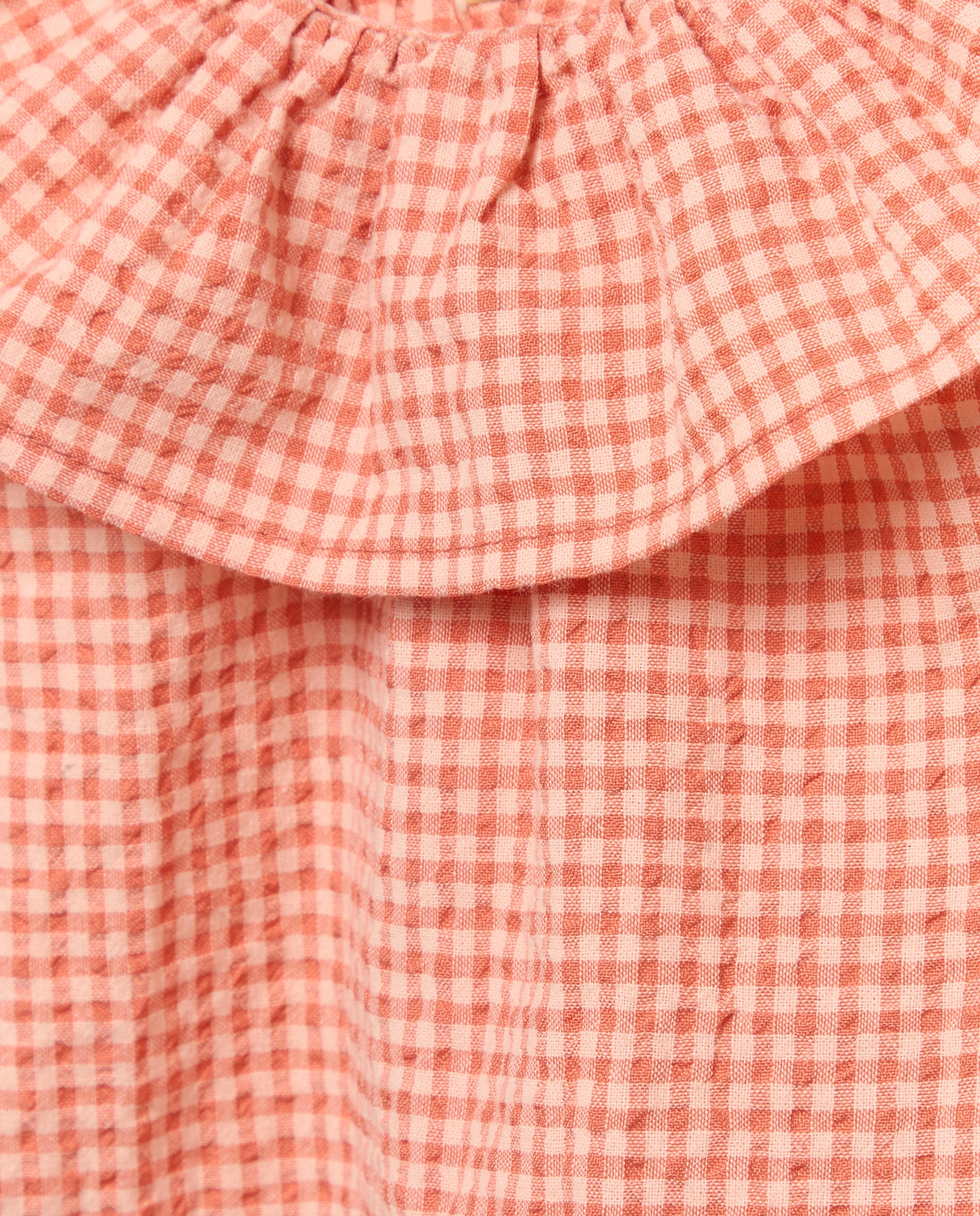 Blusa bebé niña cuadro vichy set 630 Coral-3