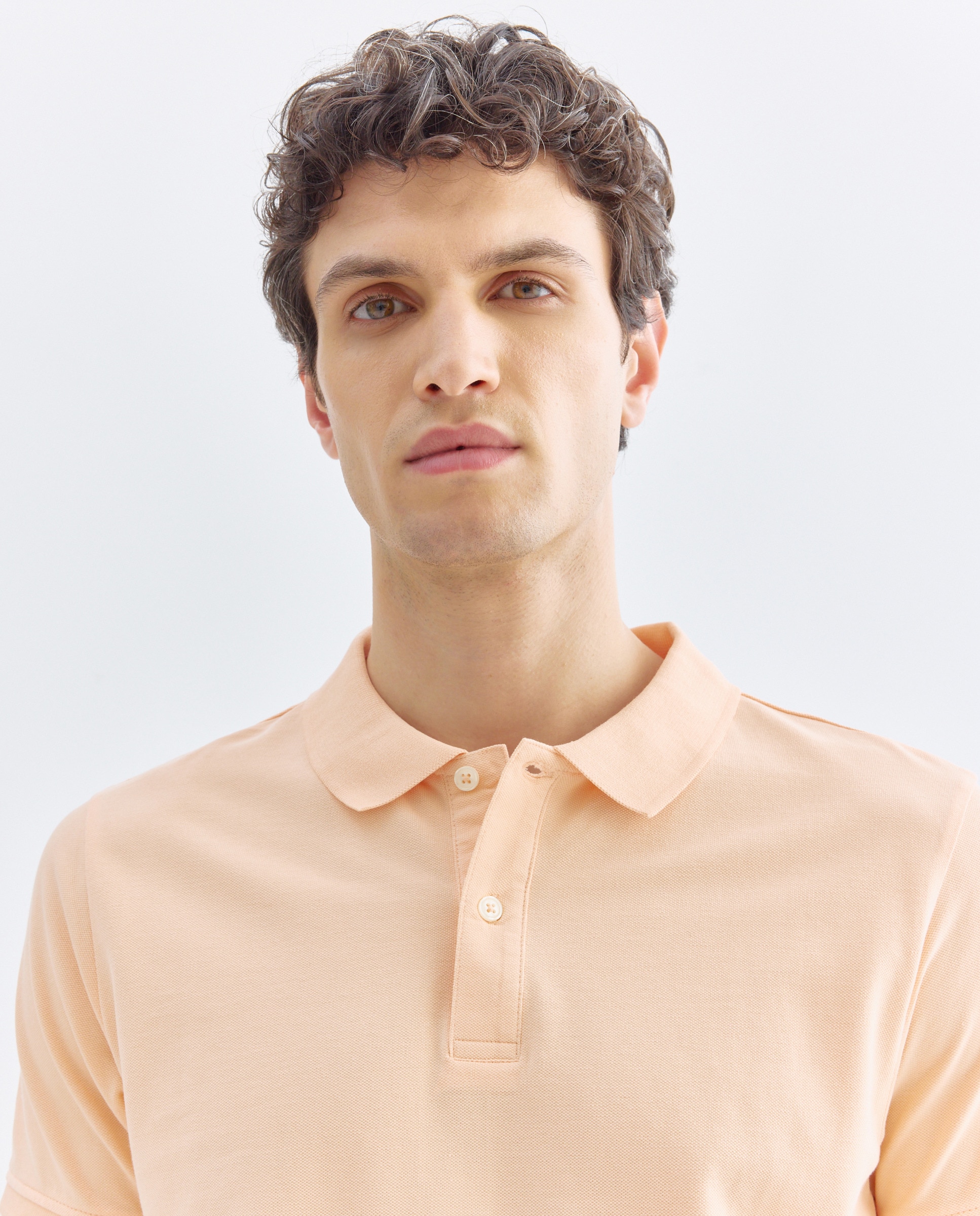 Polo de hombre manga corta pique liso 660 Naranja-4