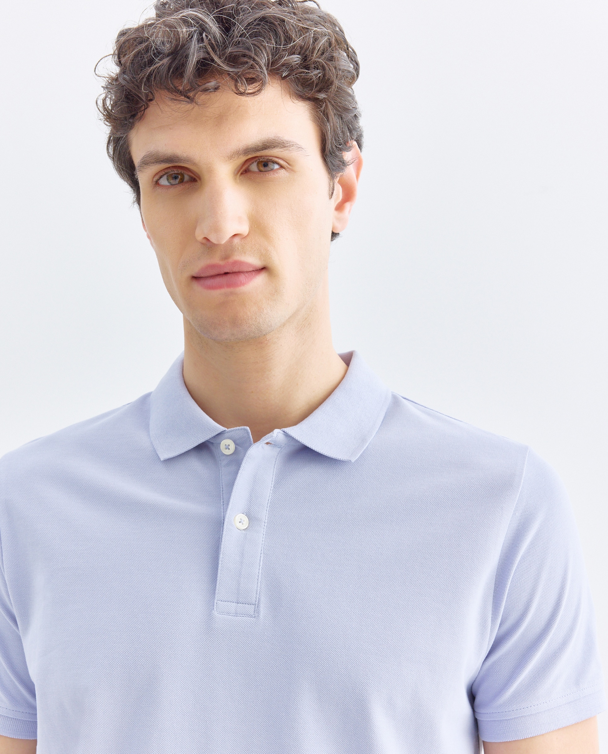 Polo de hombre manga corta pique liso 284 Lila-4