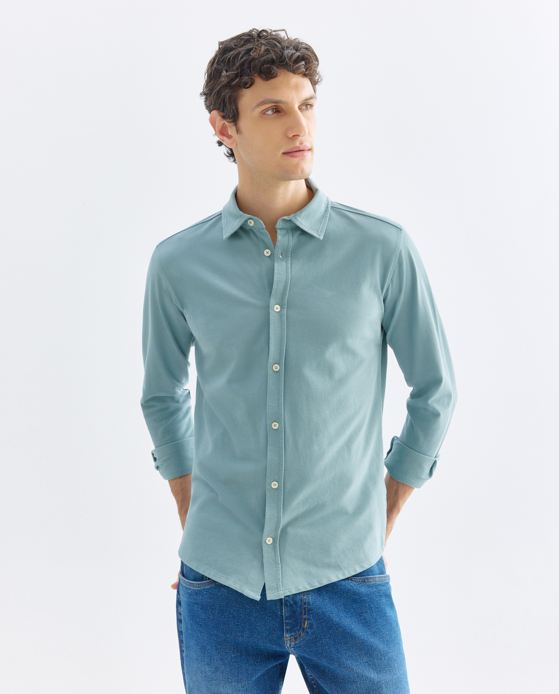 Imagen 0 de Camisa sport hombre pique lisa