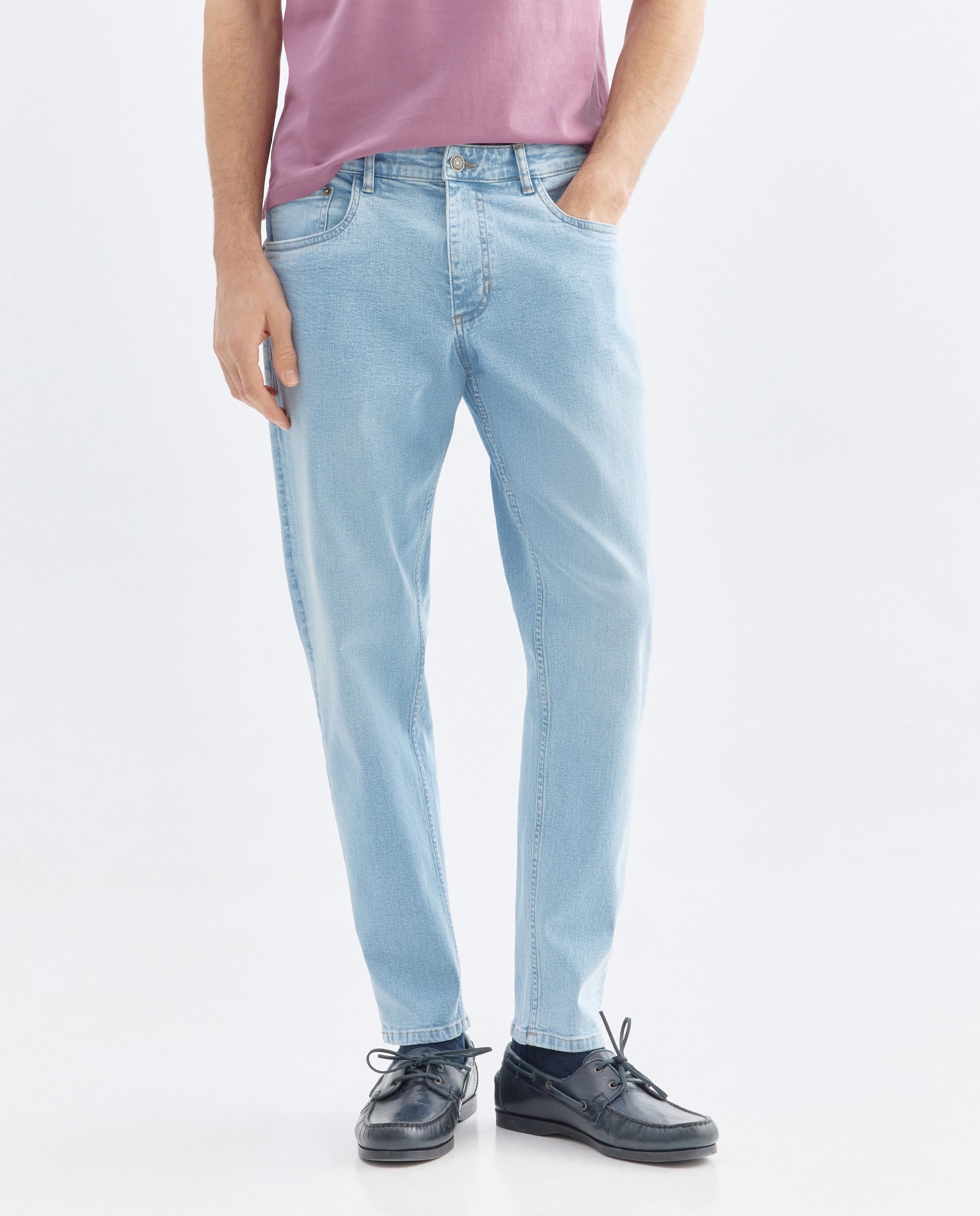 Pantalón vaquero hombre tapered fit 490 Petróleo-2