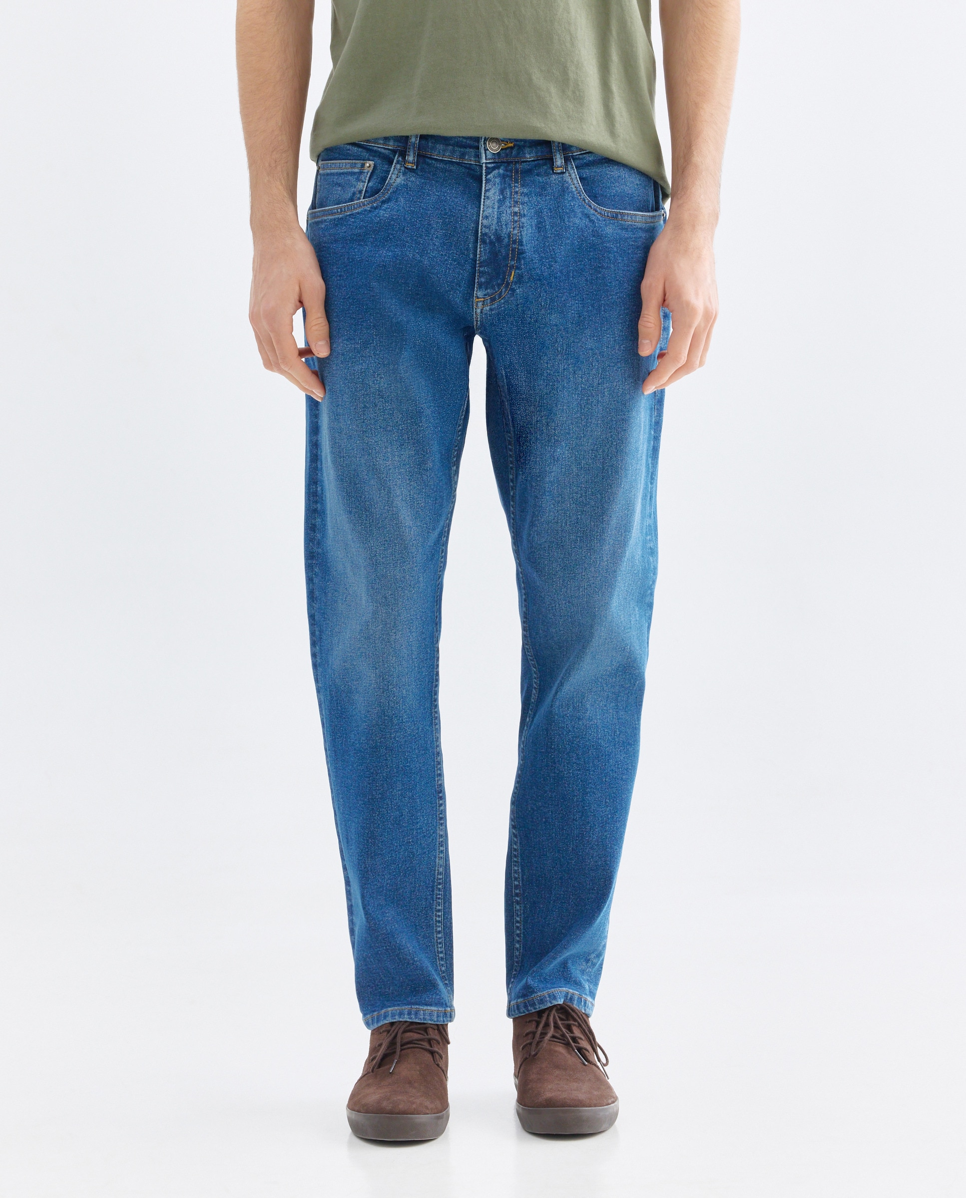 Pantalón vaquero hombre tapered fit Azul pálido-2