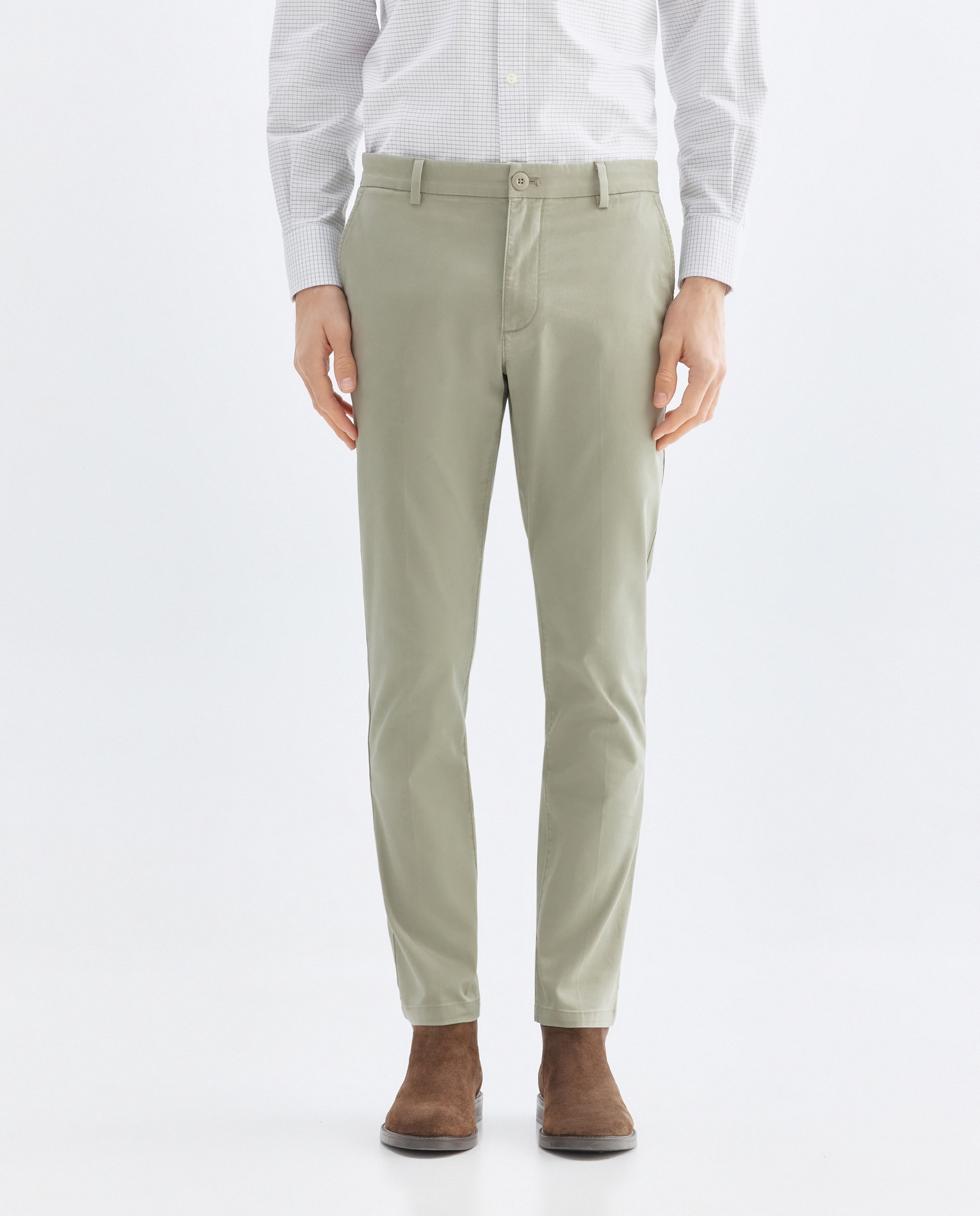 Pantalón hombre chino Slim fit 510 Verde claro-2