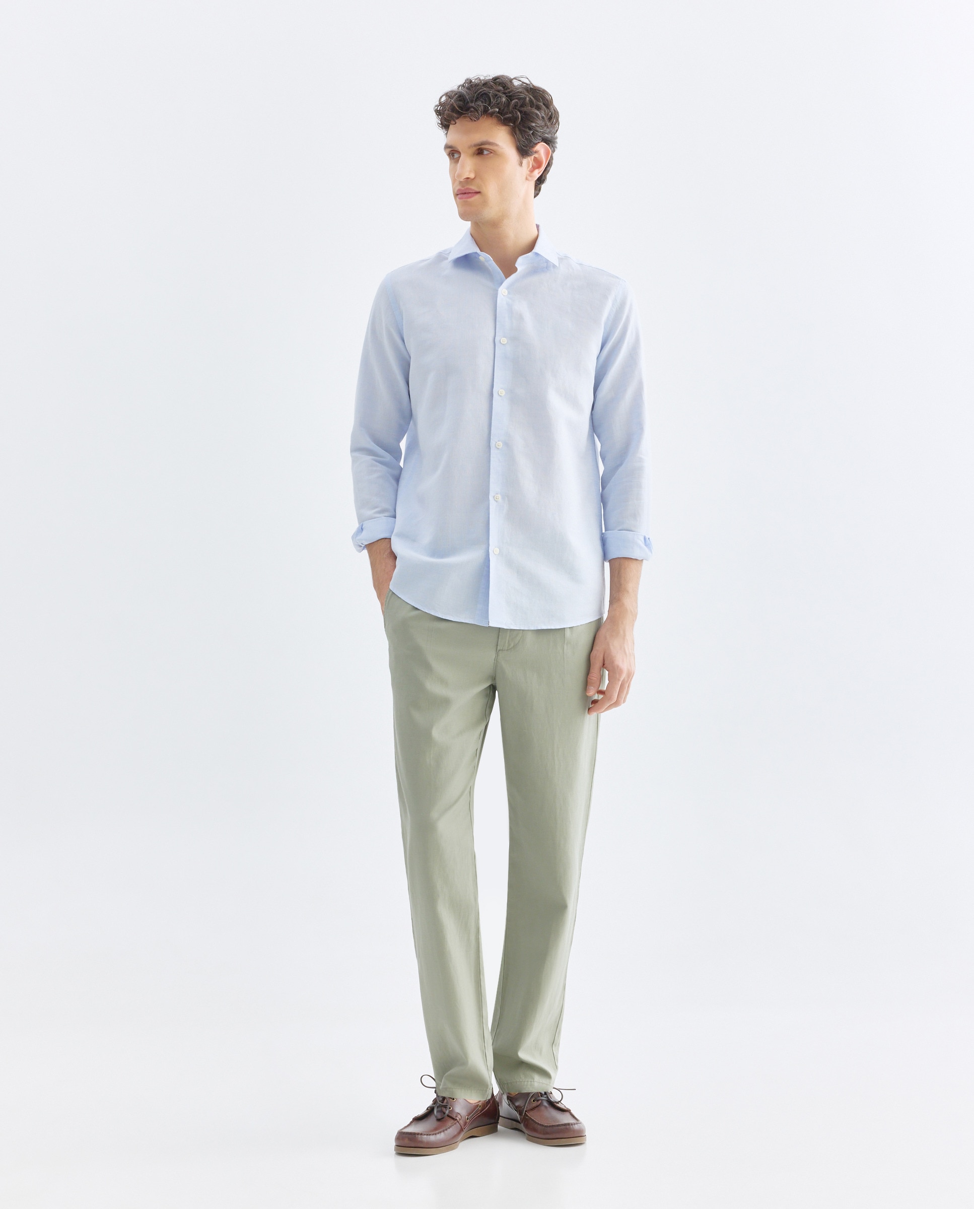 Imagen 0 de Pantalón hombre chino gomas con lino