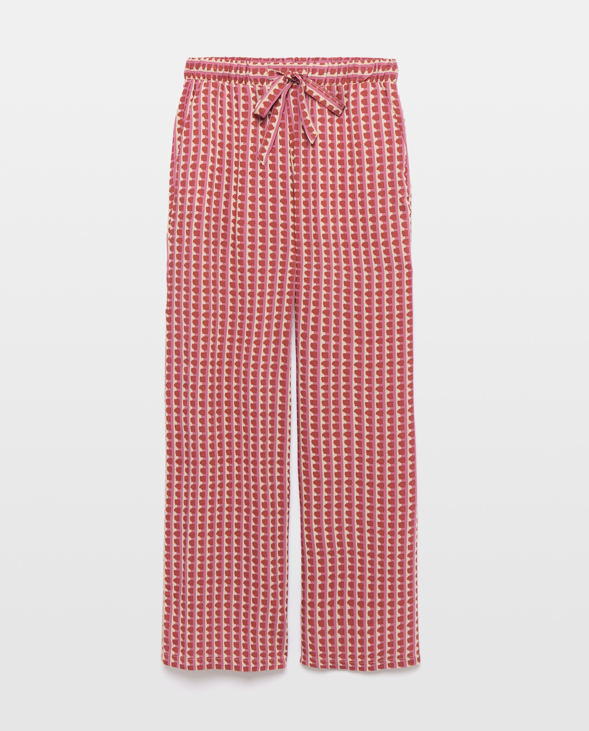 Pantalón de mujer wide-leg estampado 390 Oro-4