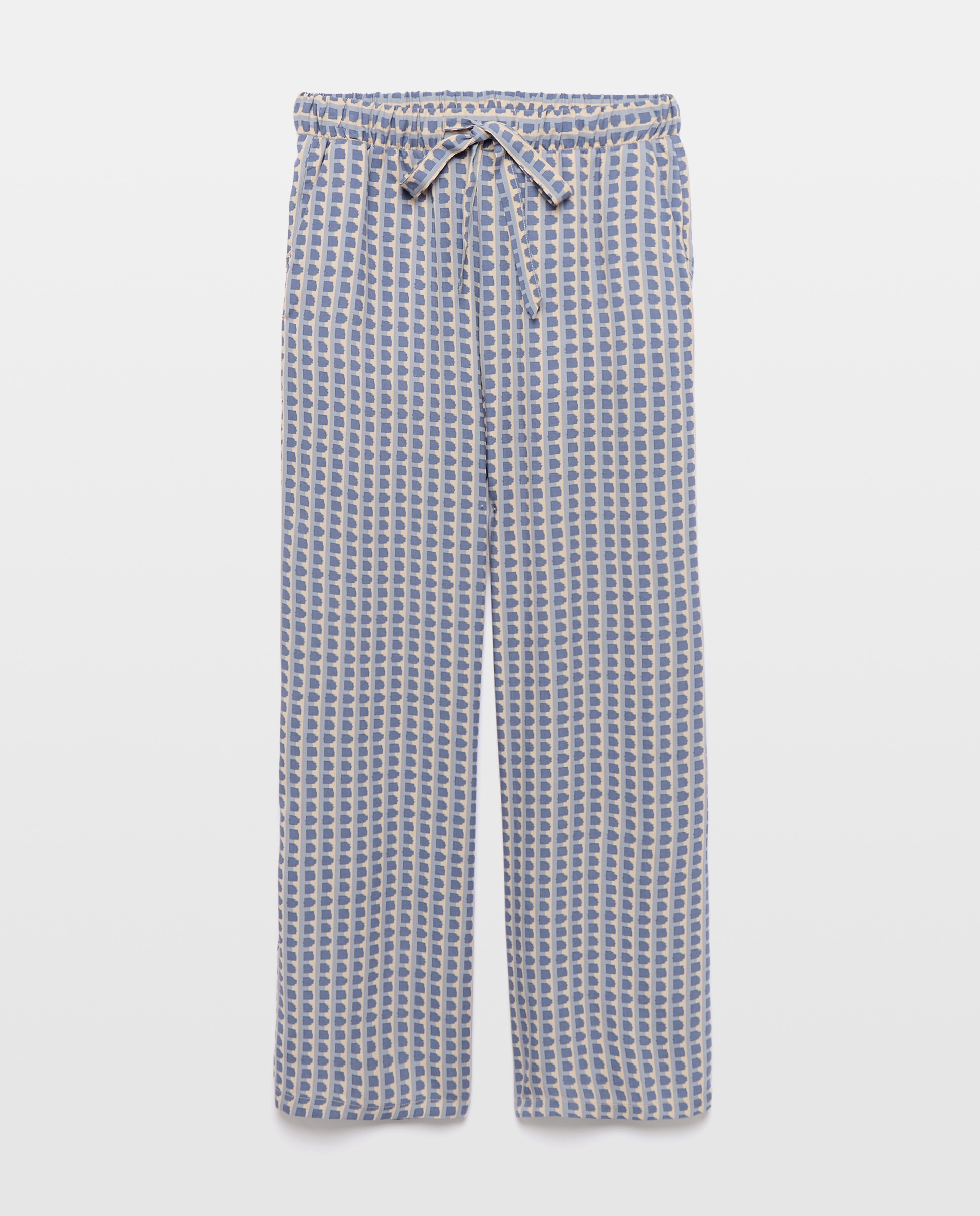 Pantalón de mujer wide-leg estampado Plata-4