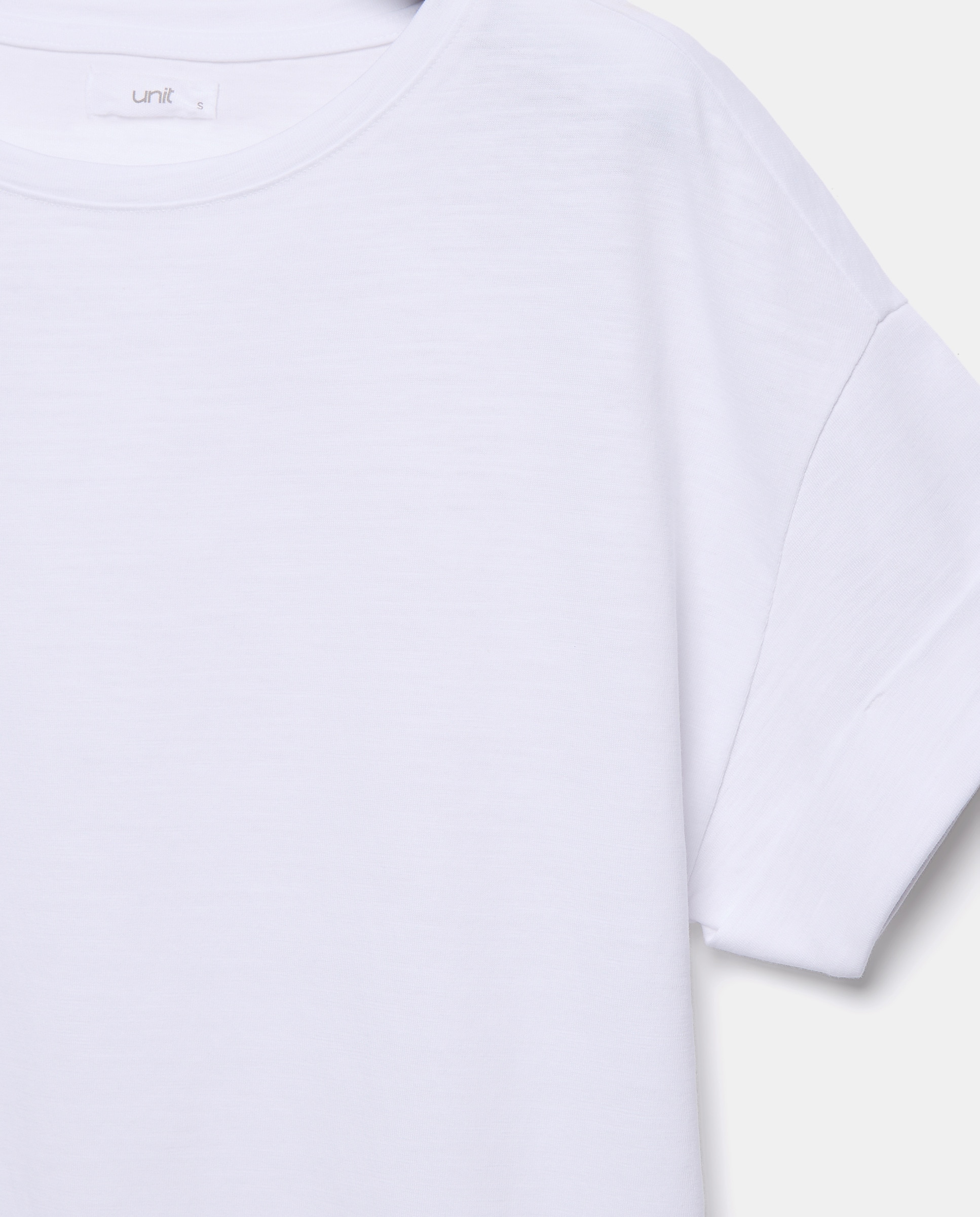 Camiseta básica de mujer cuello caja Blanco-5