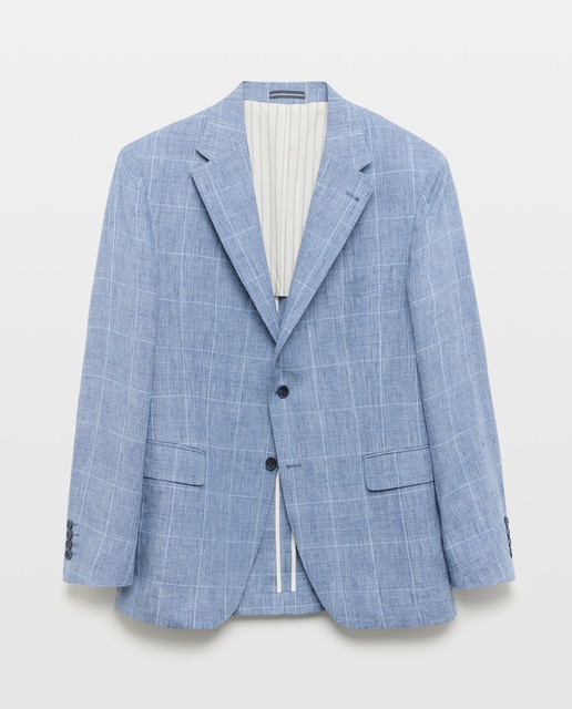 Imagem 0 de Casaco de Linho aos Quadrados Príncipe de Gales Tamanhos Grandes