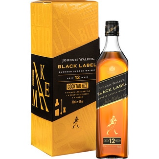 BLACK LABEL whisky blended escocés 12 años + kit para cocktail botella 70 cl - Johnnie Walker